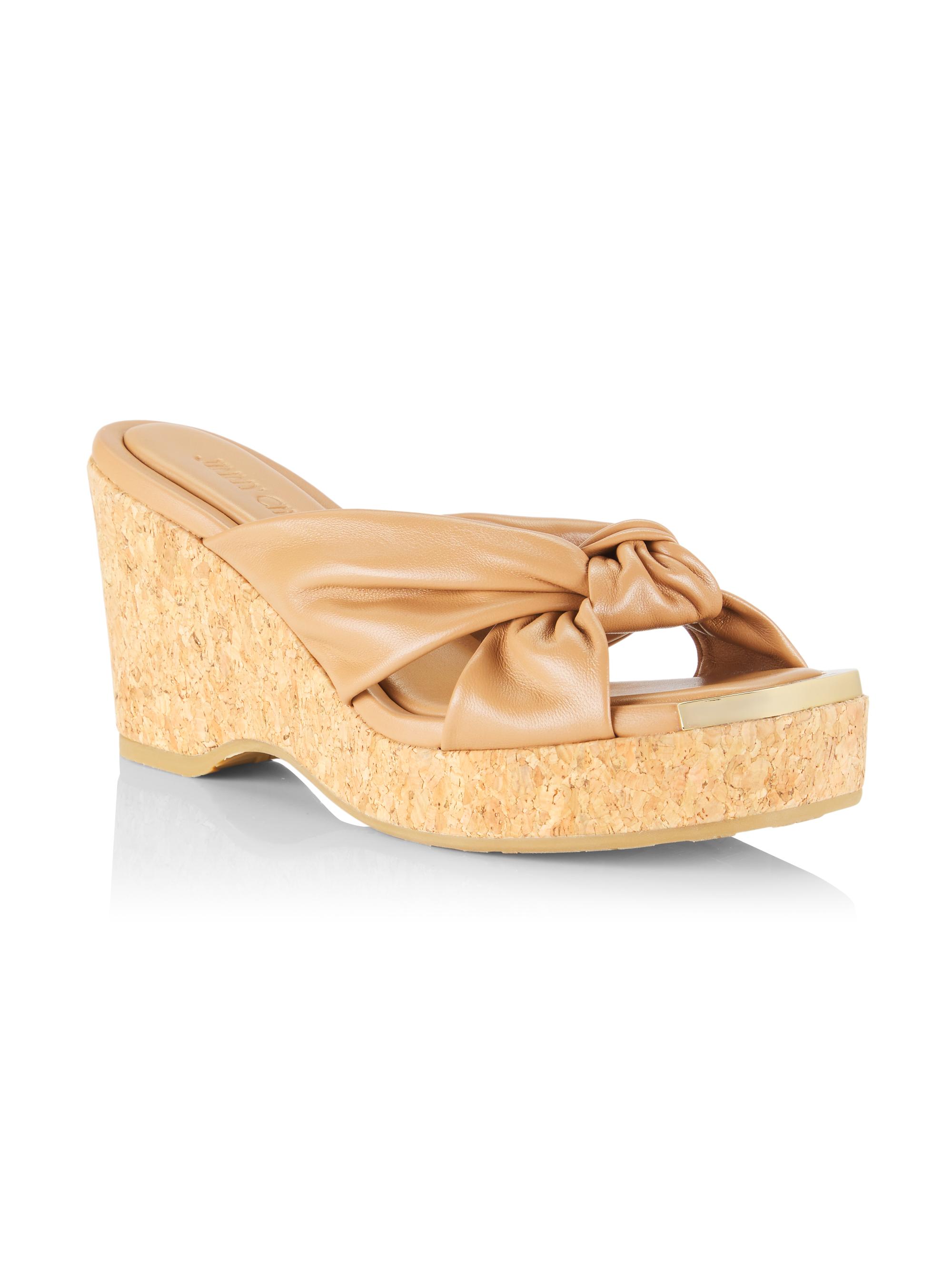 Jimmy Choo Avenue 110MM Leather Wedge Sandals | Saks Fifth Avenue