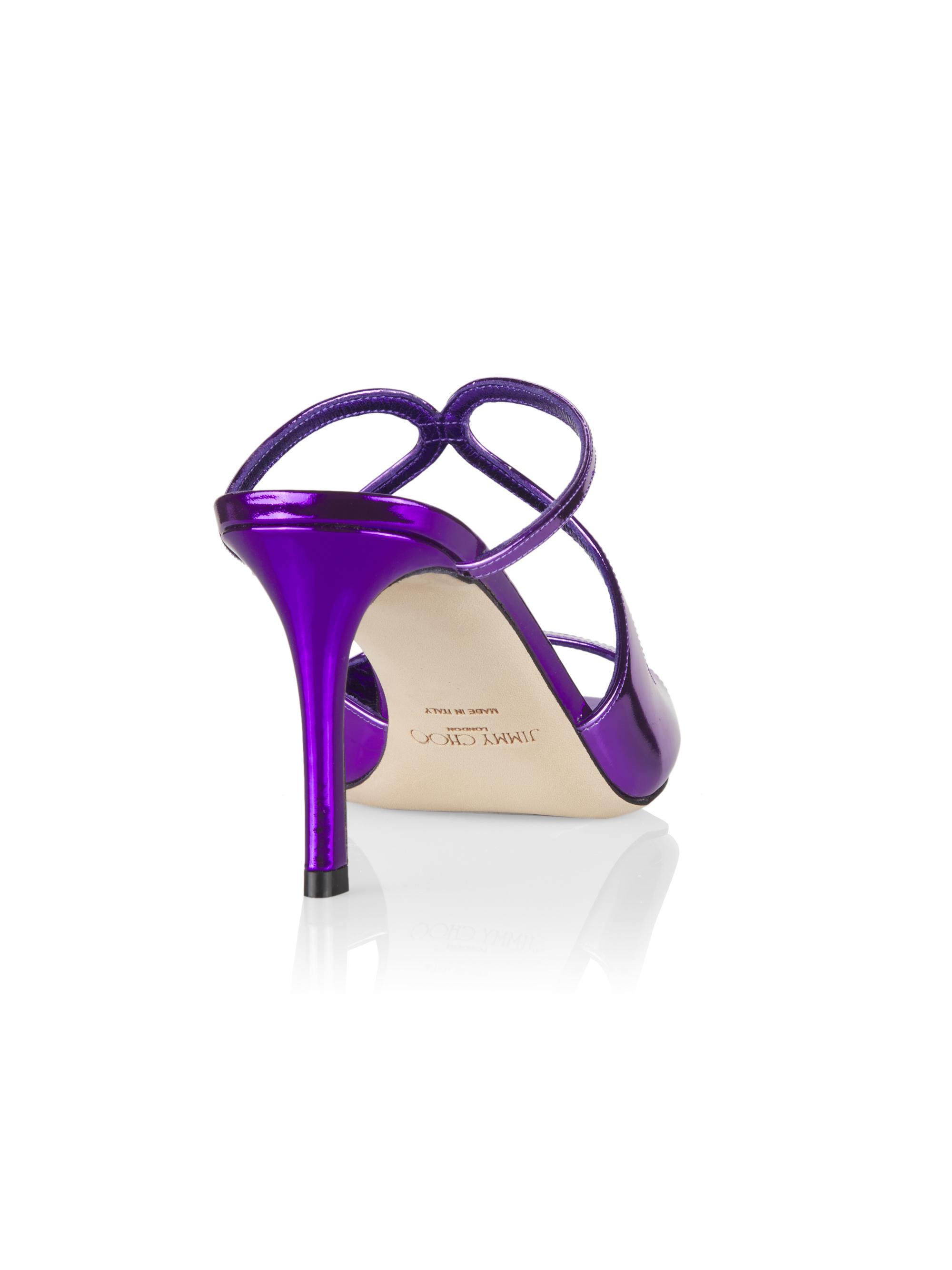 Jimmy Choo Anise 95MM Metallic Leather Sandals | Saks Fifth Avenue