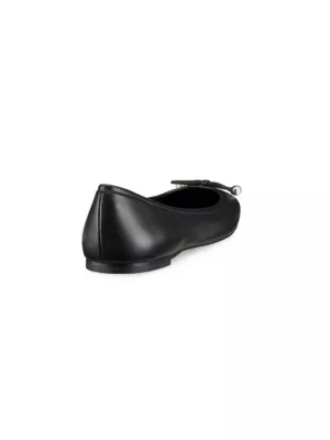 Jimmy Choo Pre-Owned Saeda patent-leather ballerina shoes - Black
