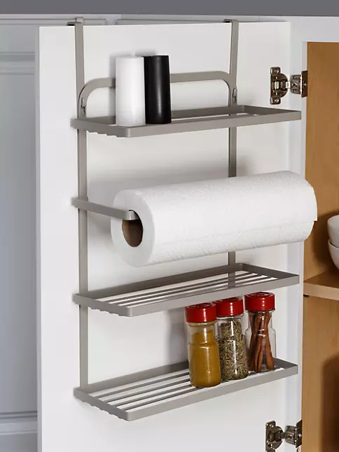 Multi Use Caddy Paper Towel Holder Metal Standing Kitchen Bathroom Decor  Gift