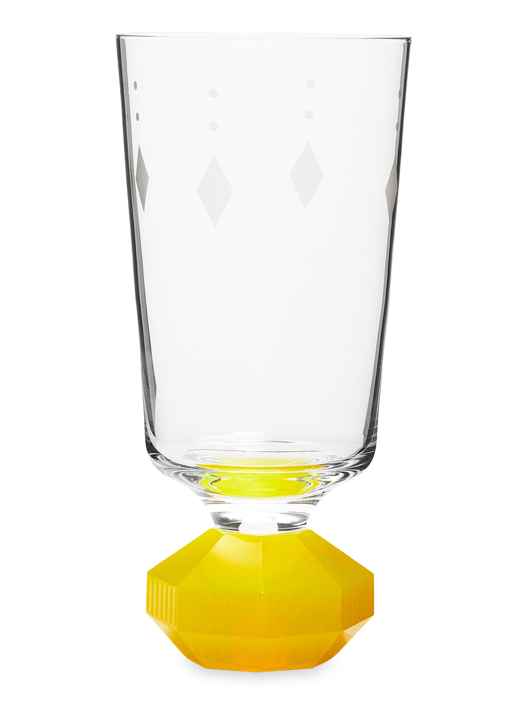 Reflections Copenhagen Chelsea Tall Crystal Glasses, Set of 2 - Yellow