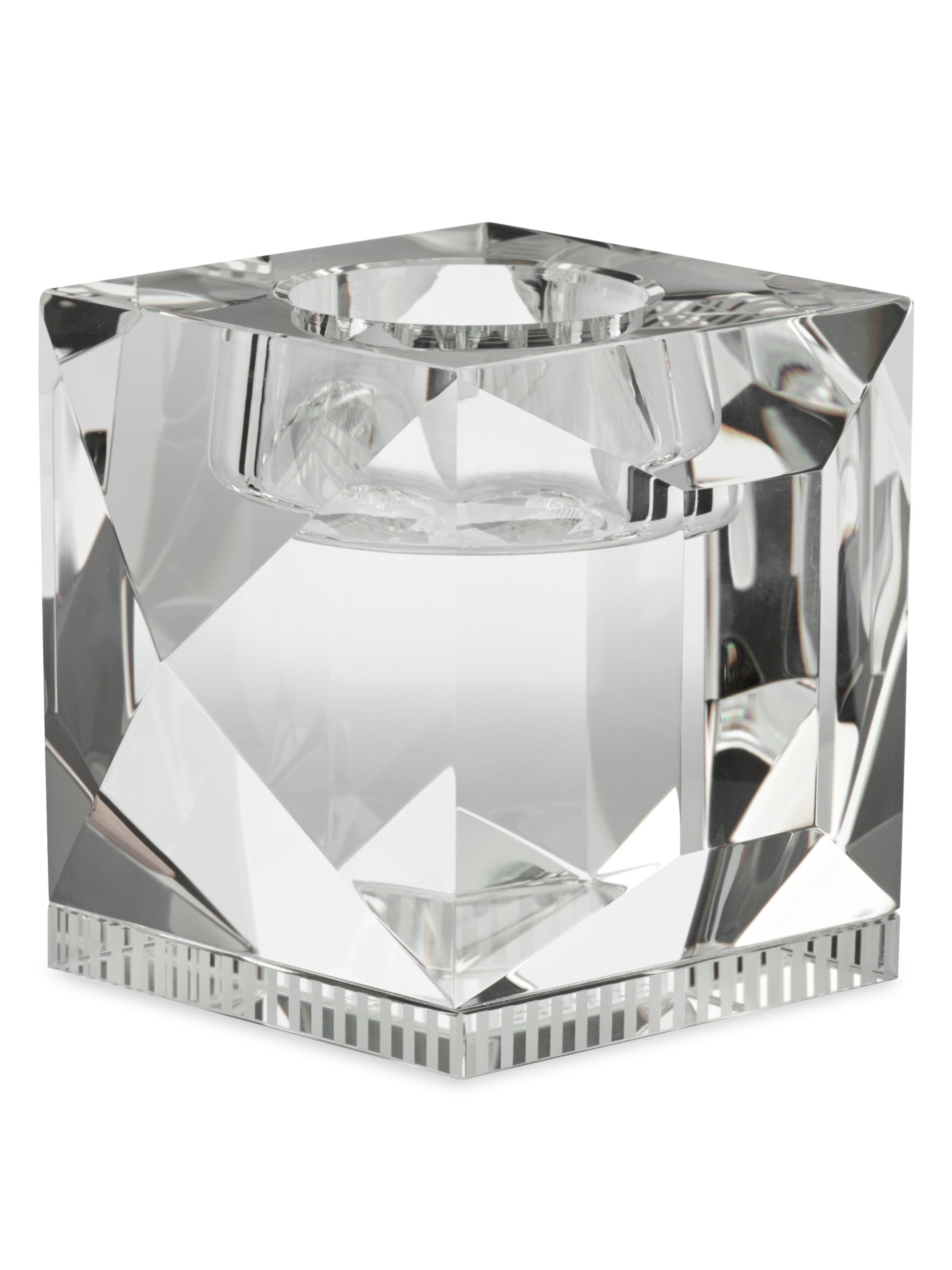 Reflections Copenhagen Ophelia Crystal Tealight Holders, Set of 2 - Silver