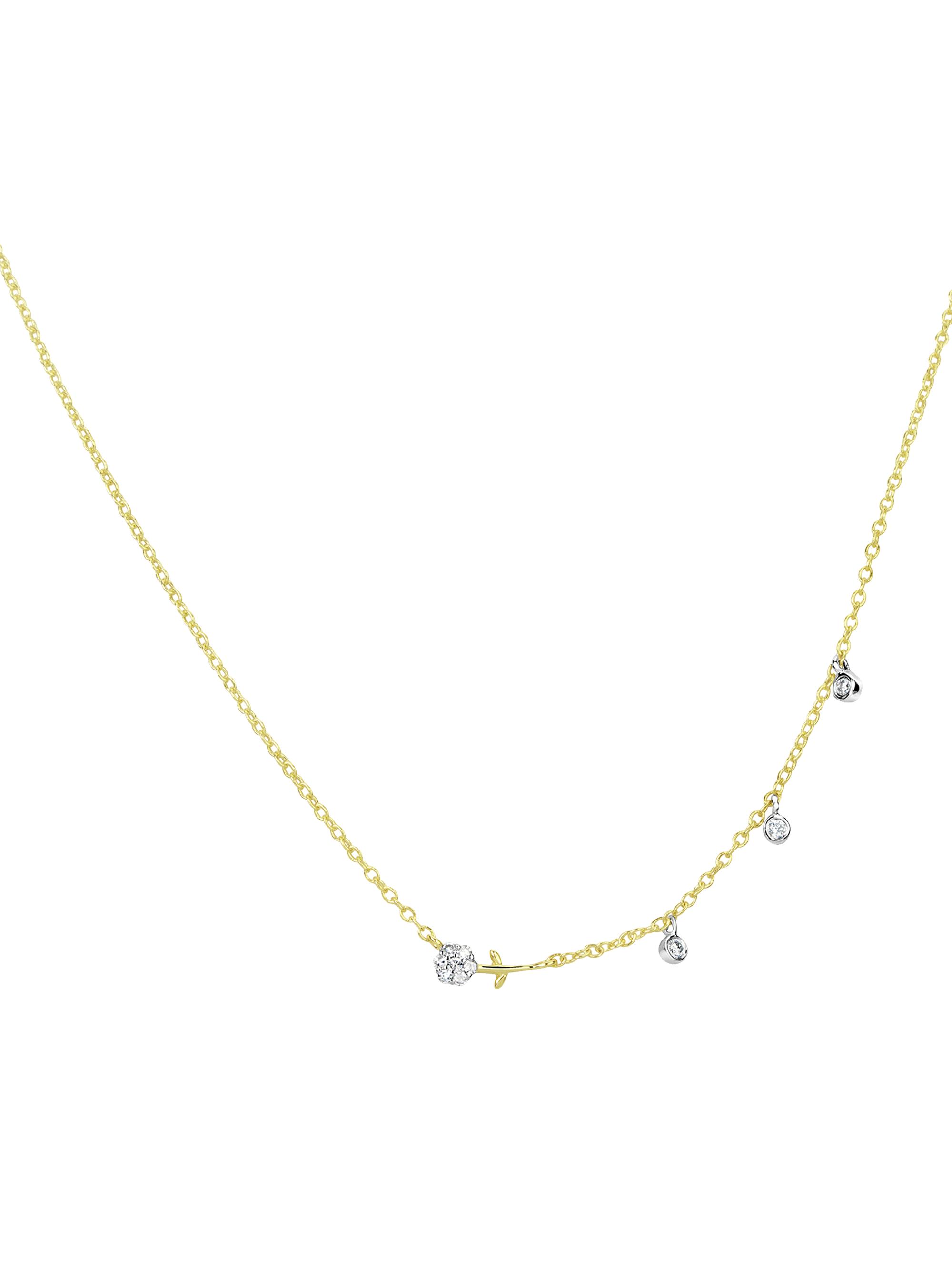Meira T Women's Mini 14K Yellow Gold & .06 TCW Flower Necklace - Yellow Gold