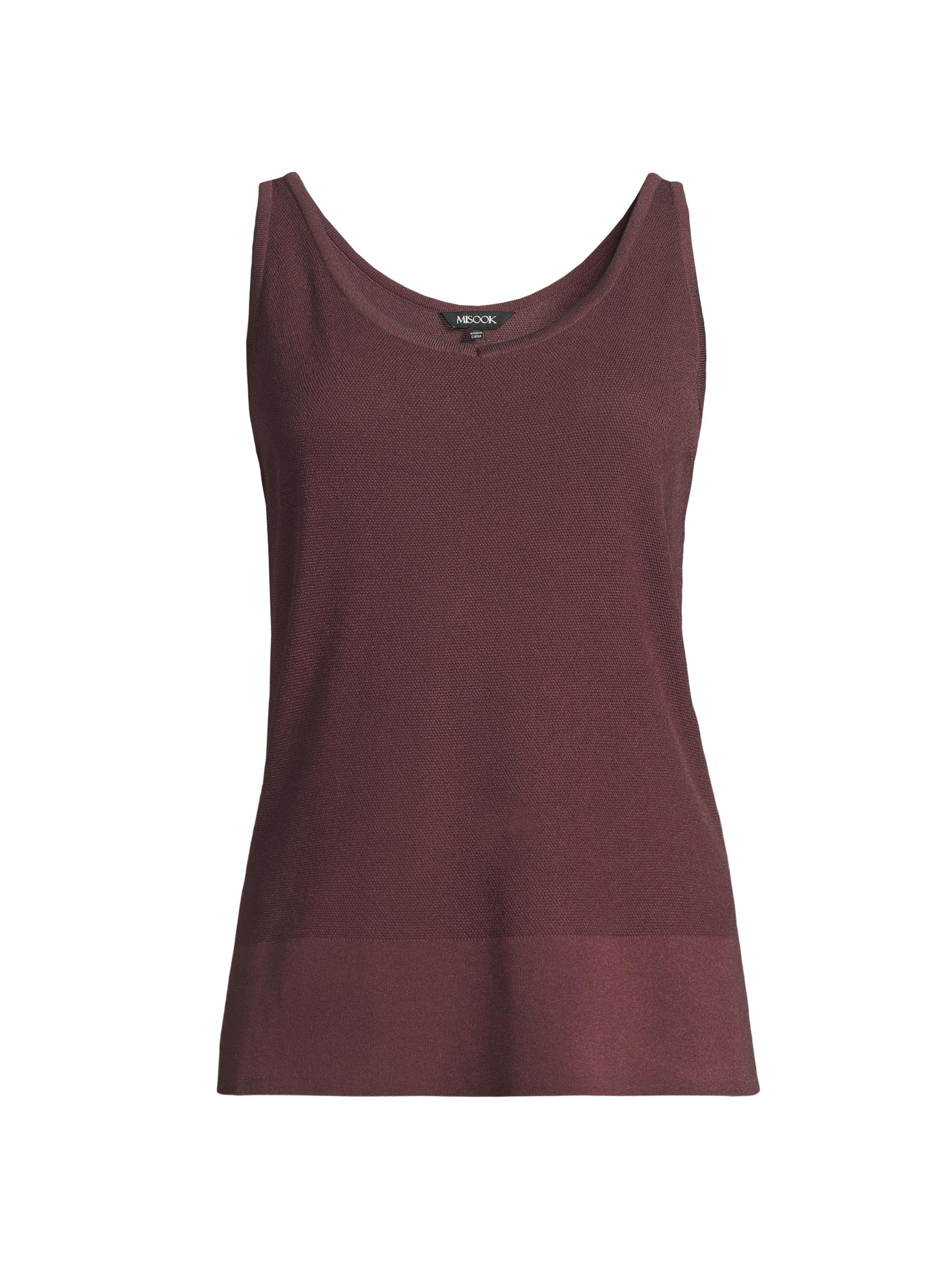 Misook Women's V-Neck Soft Knit Tank Top - White