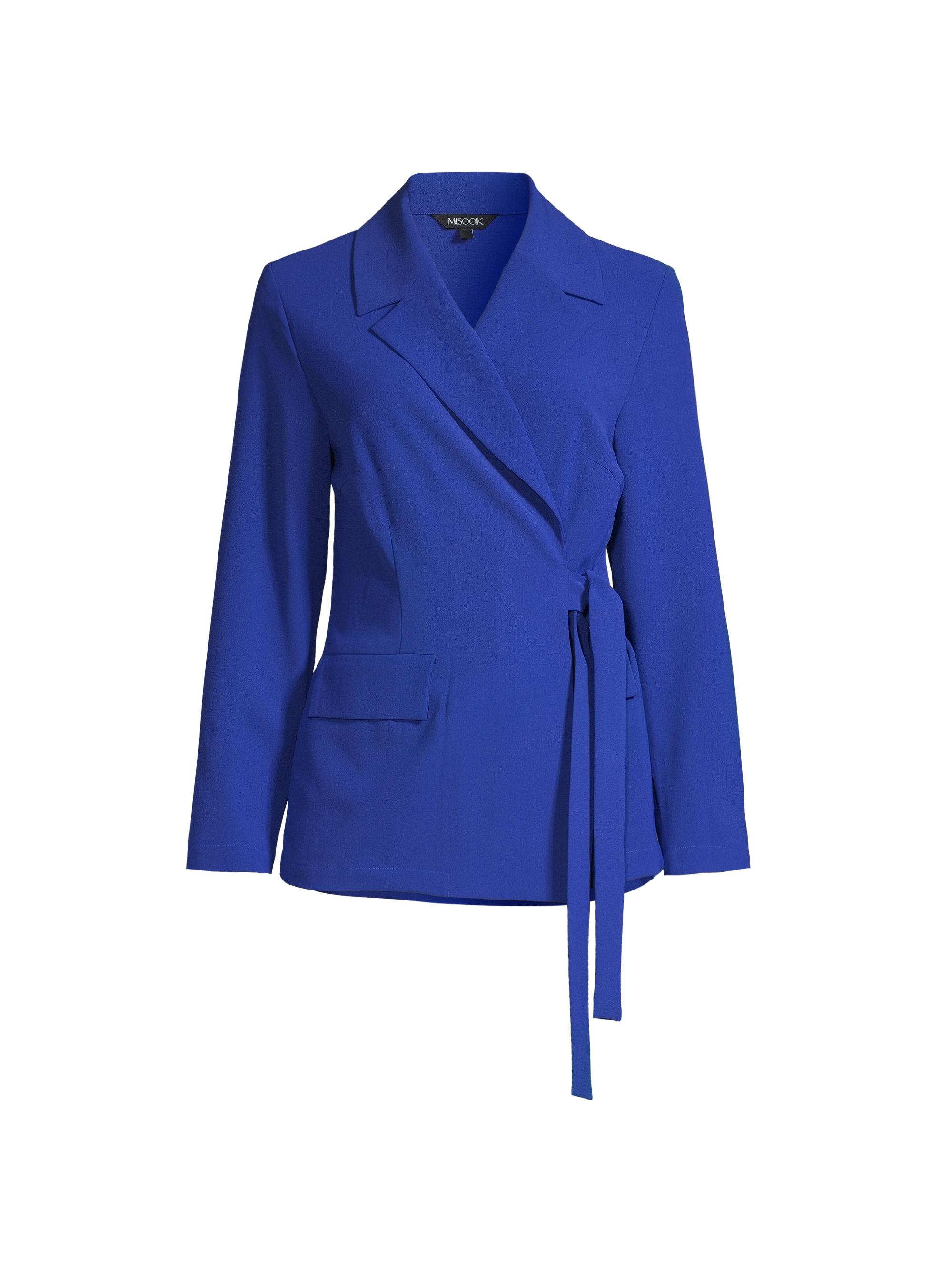Misook Women's Side-Tie Crepe De Chine Jacket - Satin Sky