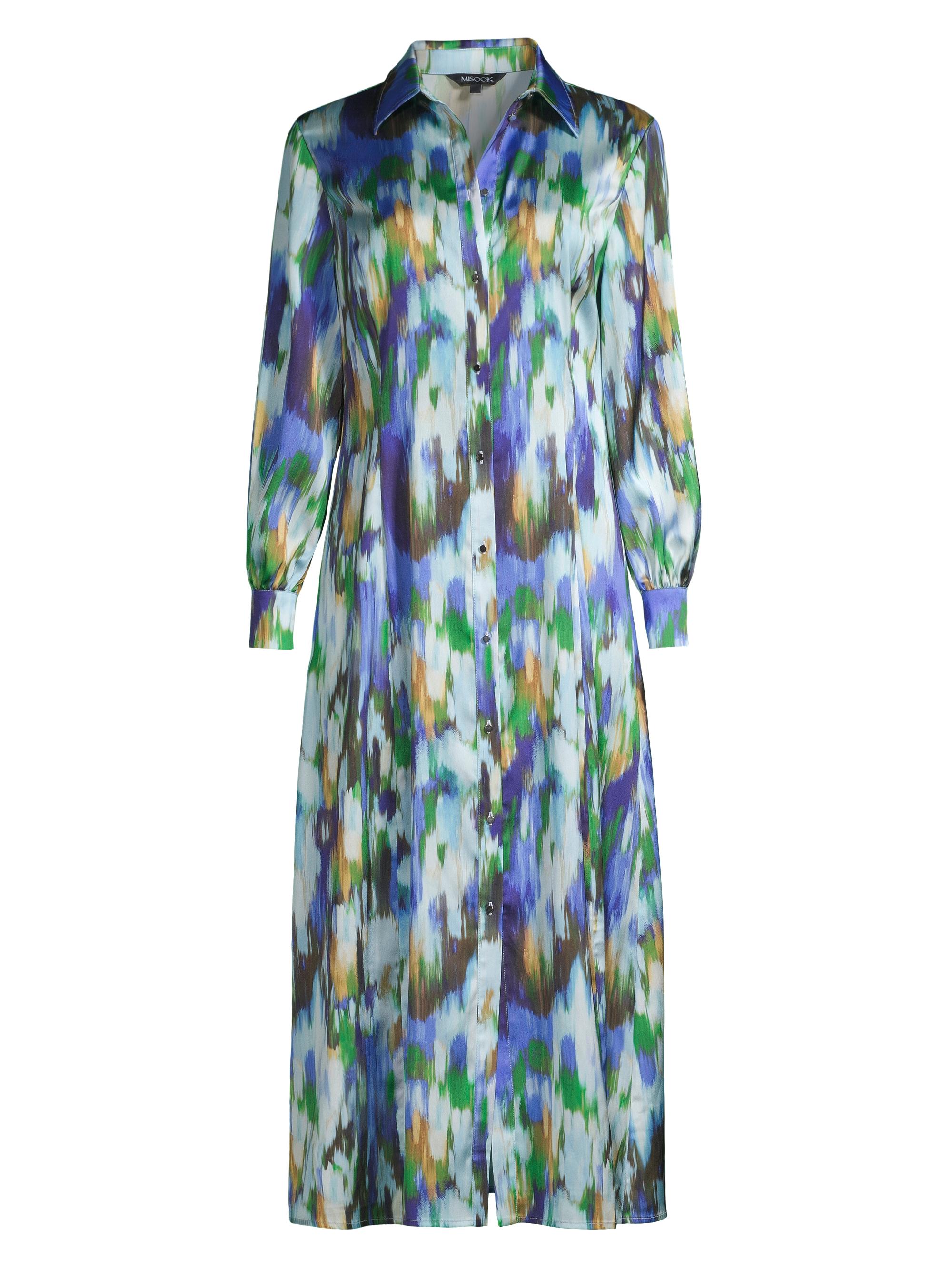 Misook Women's Watercolor-Print Shirtdress