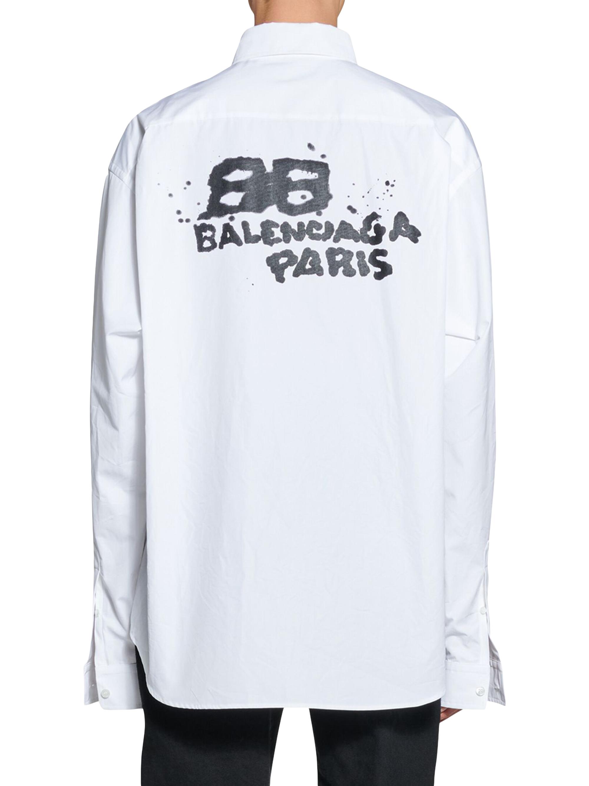 Balenciaga Hand Drawn BB Icon Long Sleeve Shirt Large Fit