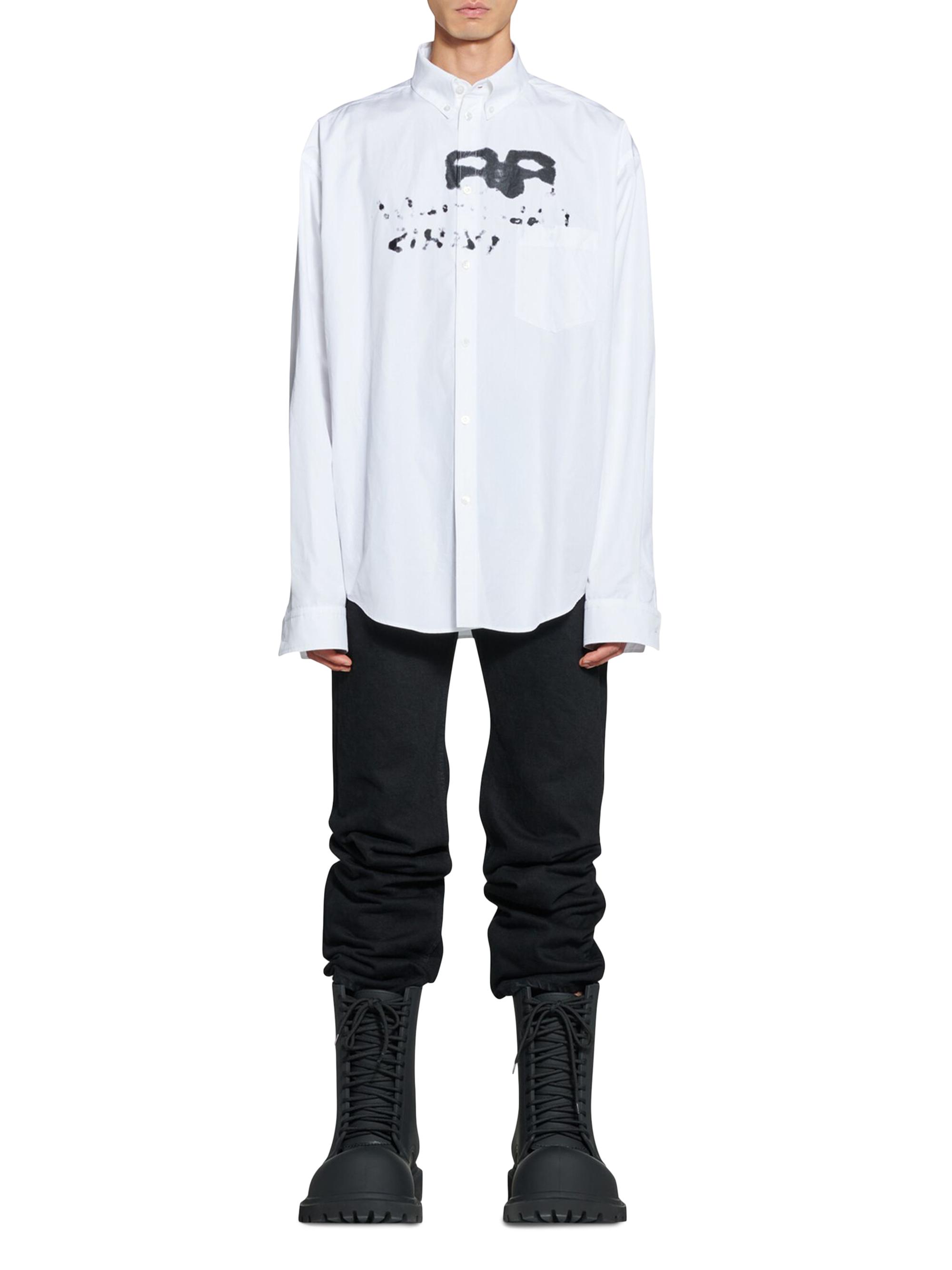 Balenciaga Hand Drawn BB Icon Long Sleeve Shirt Large Fit