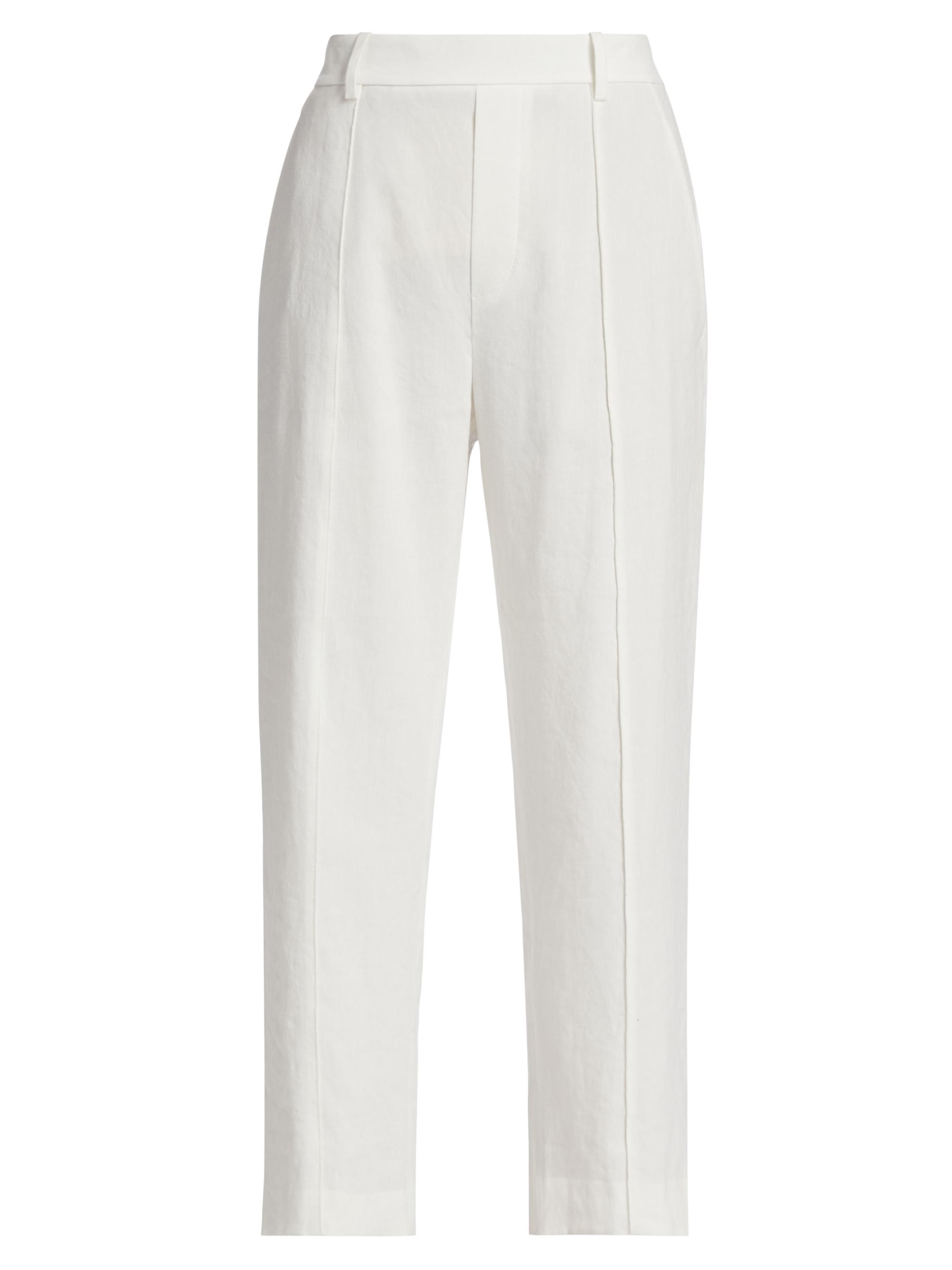 Vince Women's Tapered Crease-Front Pants - Off White