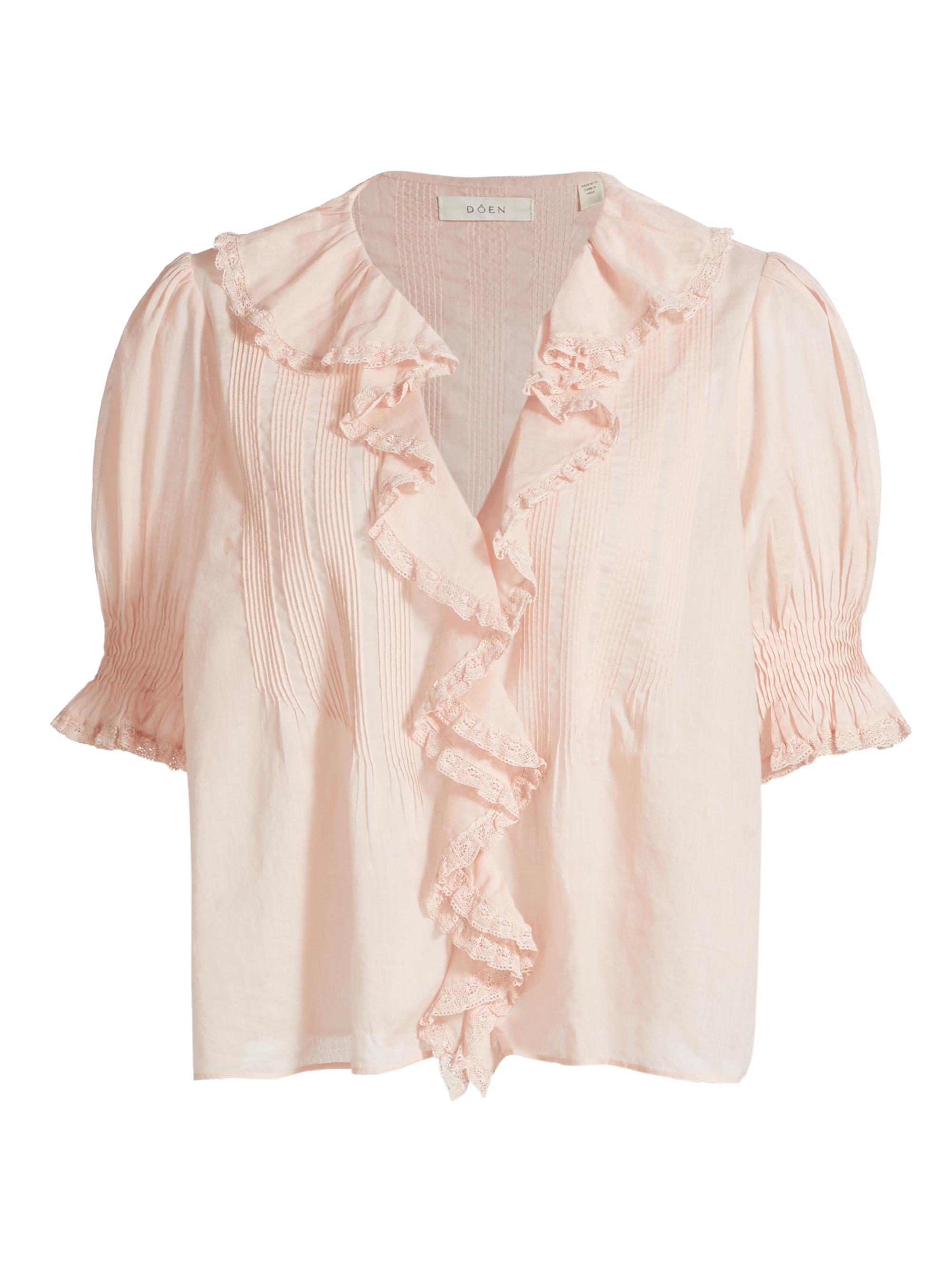 DÔEN Women's Henri Ruffled Top - Blush