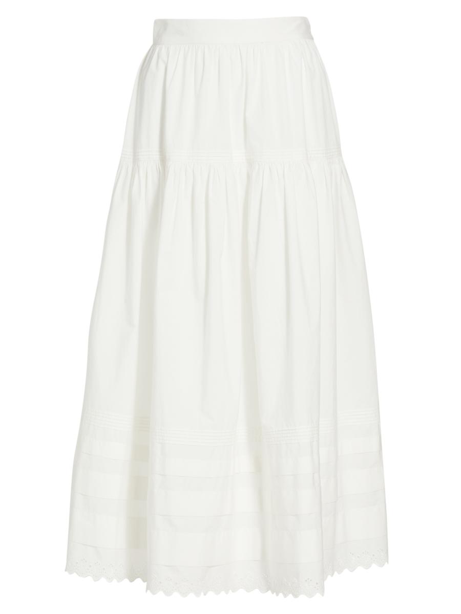 DÔEN Sebastiane Tiered Cotton Maxi Skirt | Saks Fifth Avenue