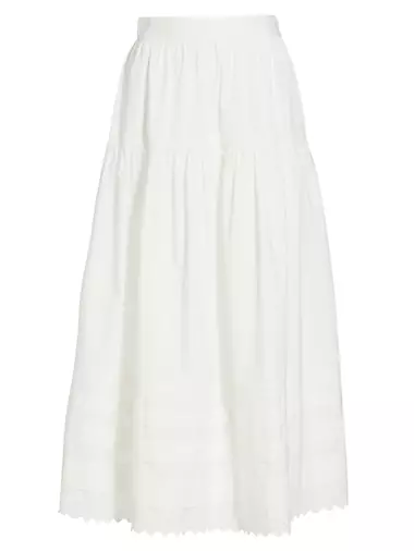 Sebastiane Tiered Cotton Maxi Skirt