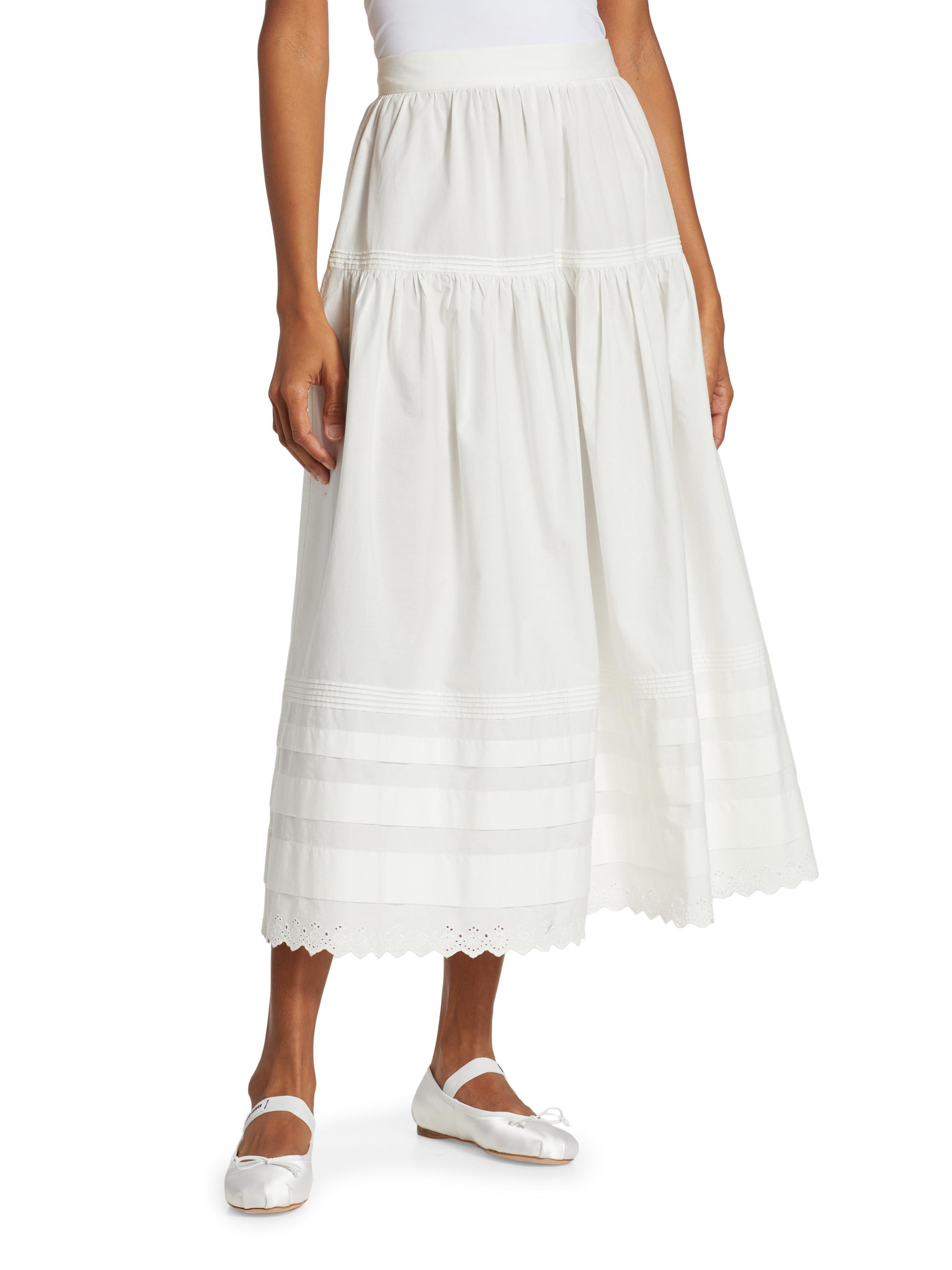 DÔEN Sebastiane Tiered Cotton Maxi Skirt | Saks Fifth Avenue