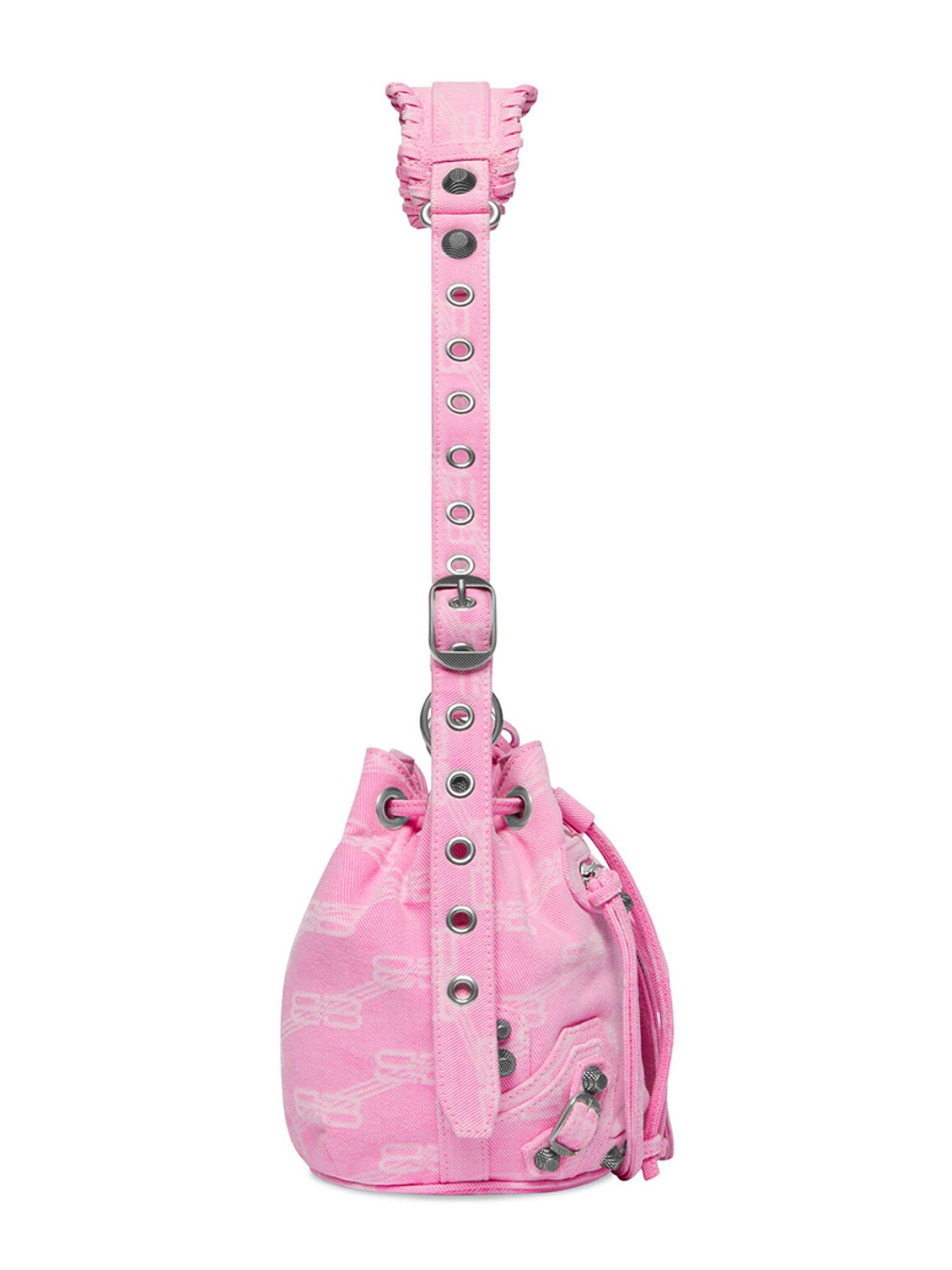 Balenciaga Le Cagole XS Bucket Bag BB Monogram Denim | Saks Fifth