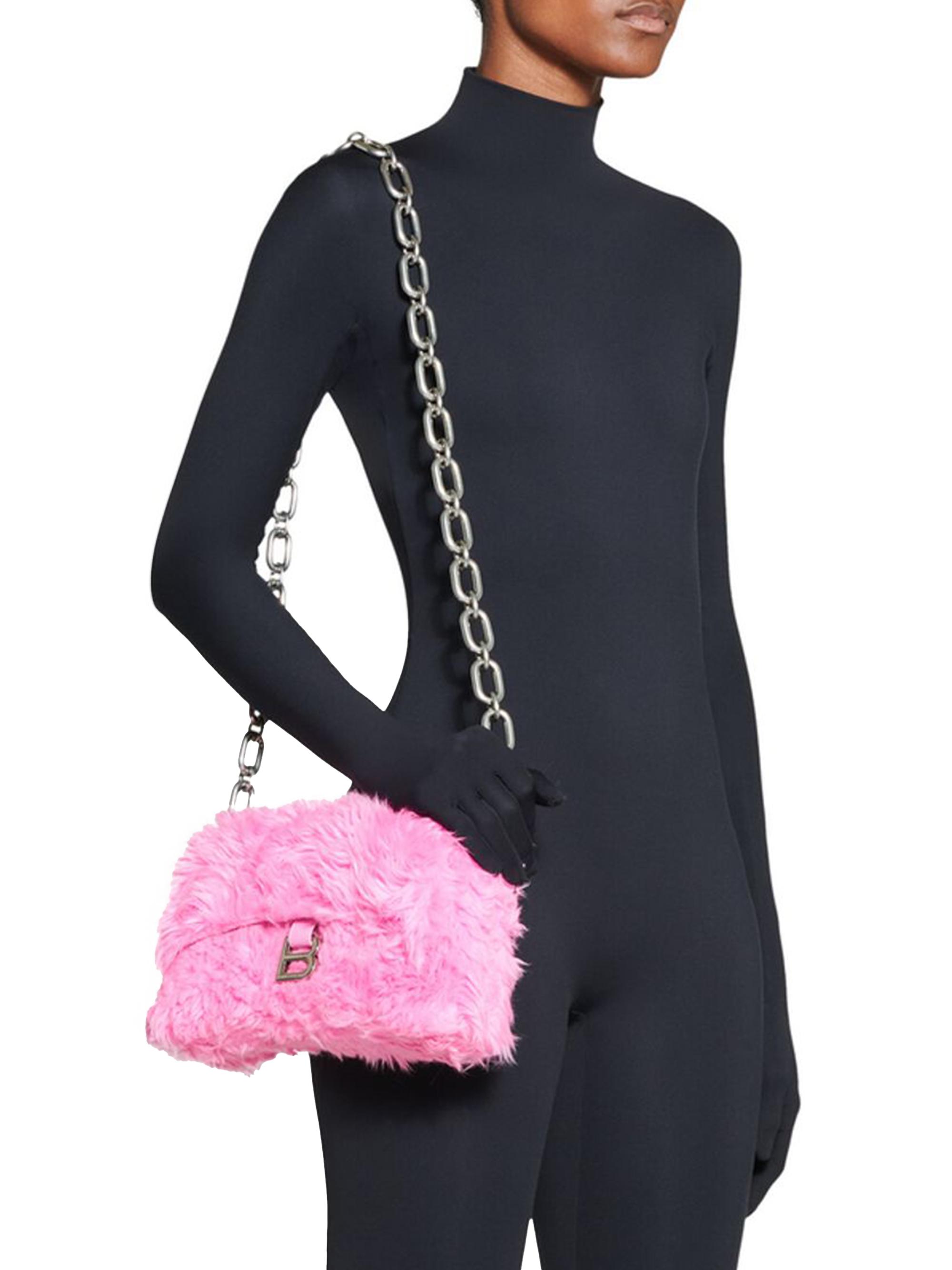Balenciaga Downtown XS Shoulder Bag with Chain and Fake Fur | Saks