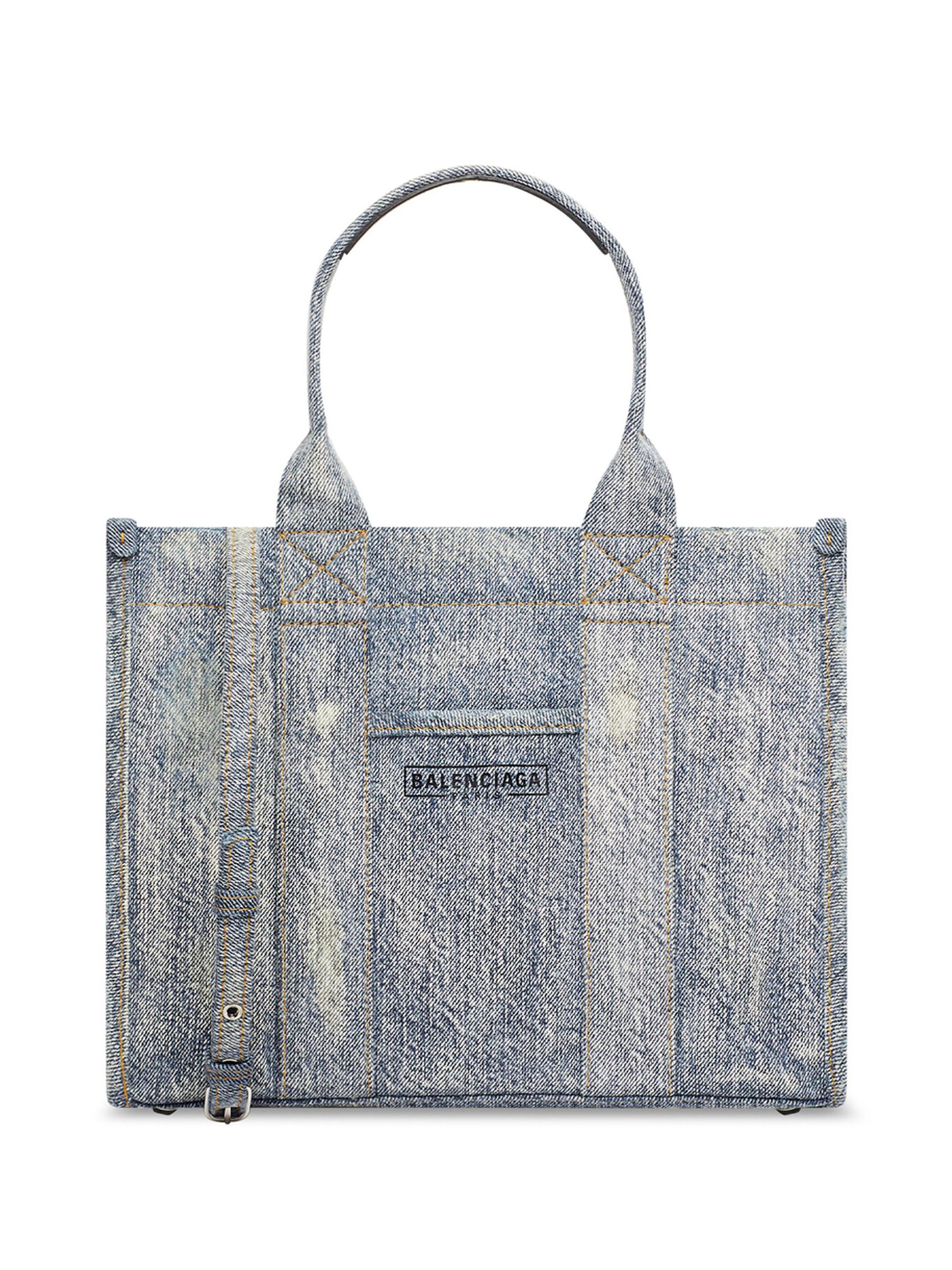 Balenciaga Hardware Small Tote Bag with Strap In Denim | Saks