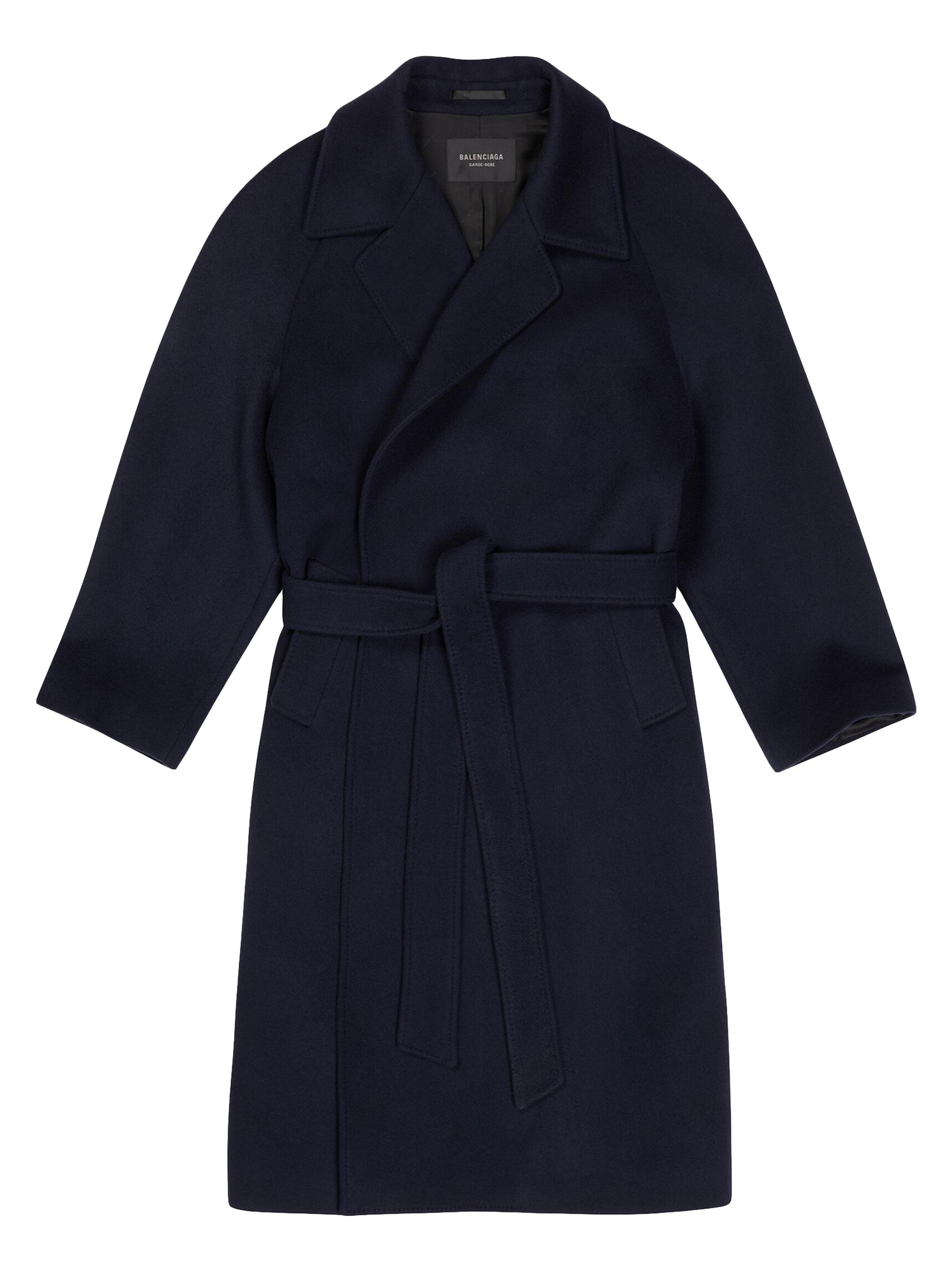 Balenciaga Men's Raglan Coat - Dark Navy