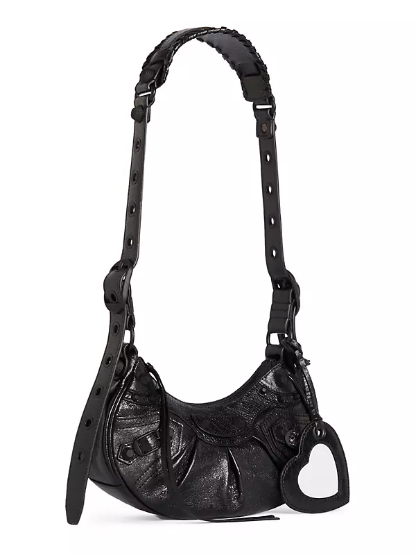 Women's Le Cagole Xs Shoulder Bag With Piercings in Optic White