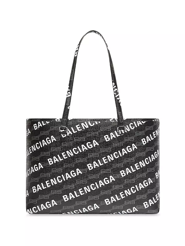 Shop Balenciaga Signature Medium East-West Shopper Bag BB Monogram 