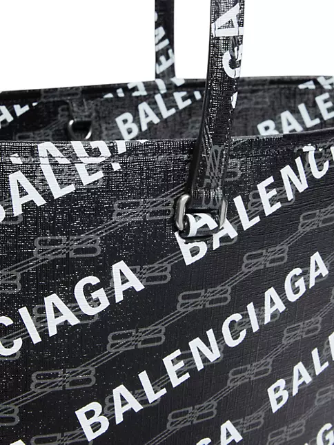signature large east-west shopper bag bb monogram coated canvas
