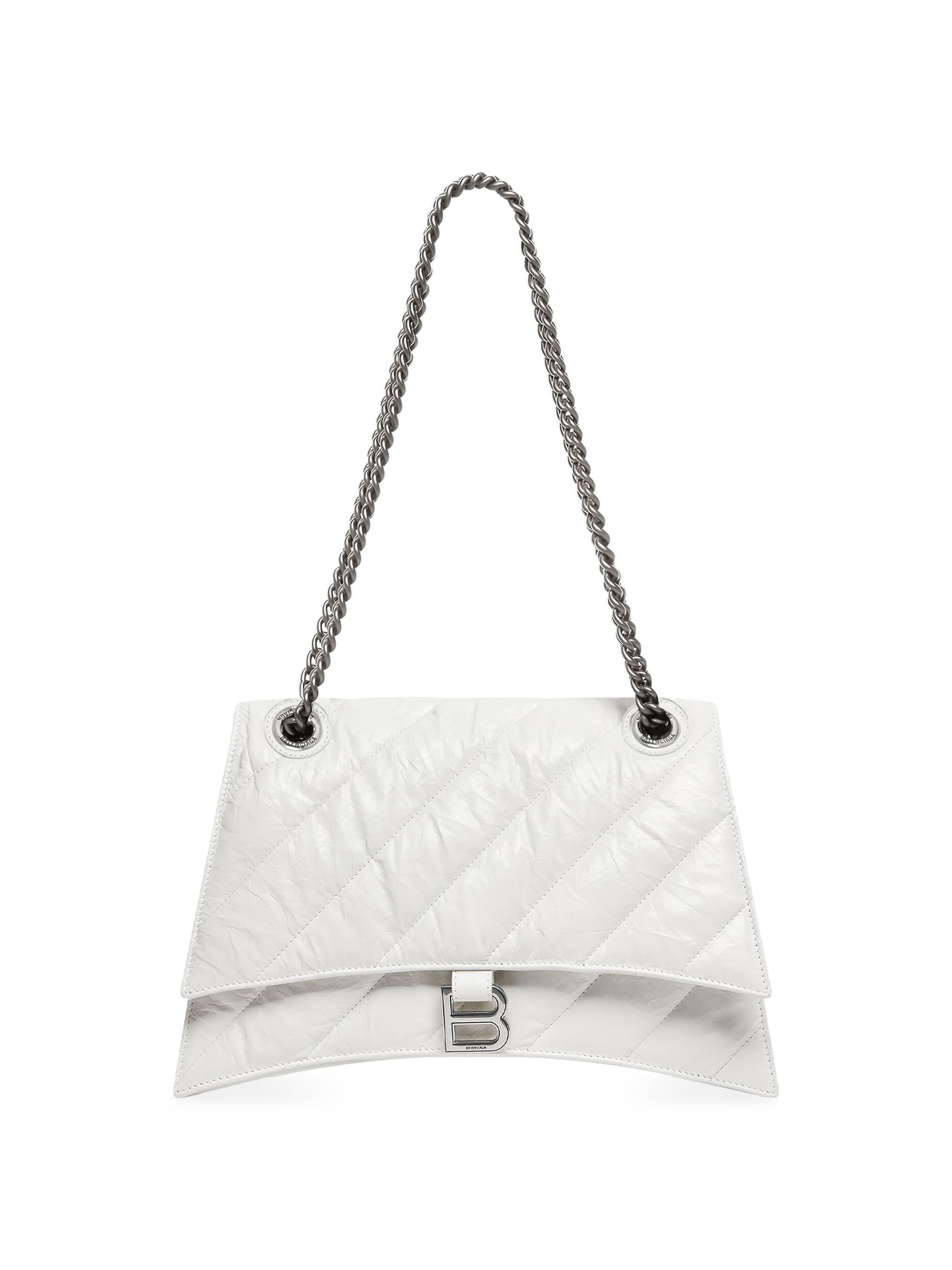 Balenciaga Women's Crush  Chain Bag Quilted - Beige