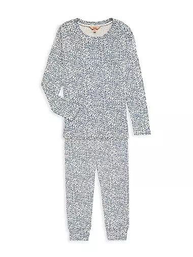 Lucky Brand Womens Pajamas Set 4 Piece Gray Navy Blue Stars Sleepwear M NWT