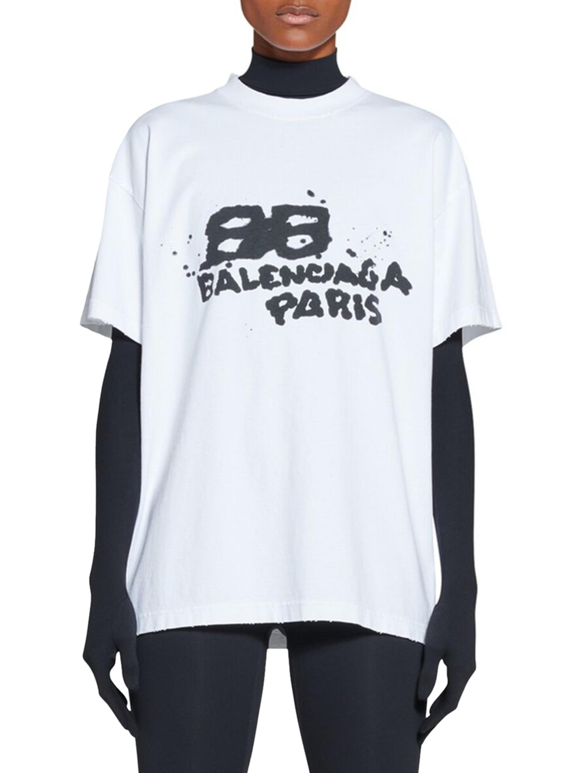 Balenciaga Hand Drawn BB Icon T-shirt Medium Fit | Saks Fifth Avenue