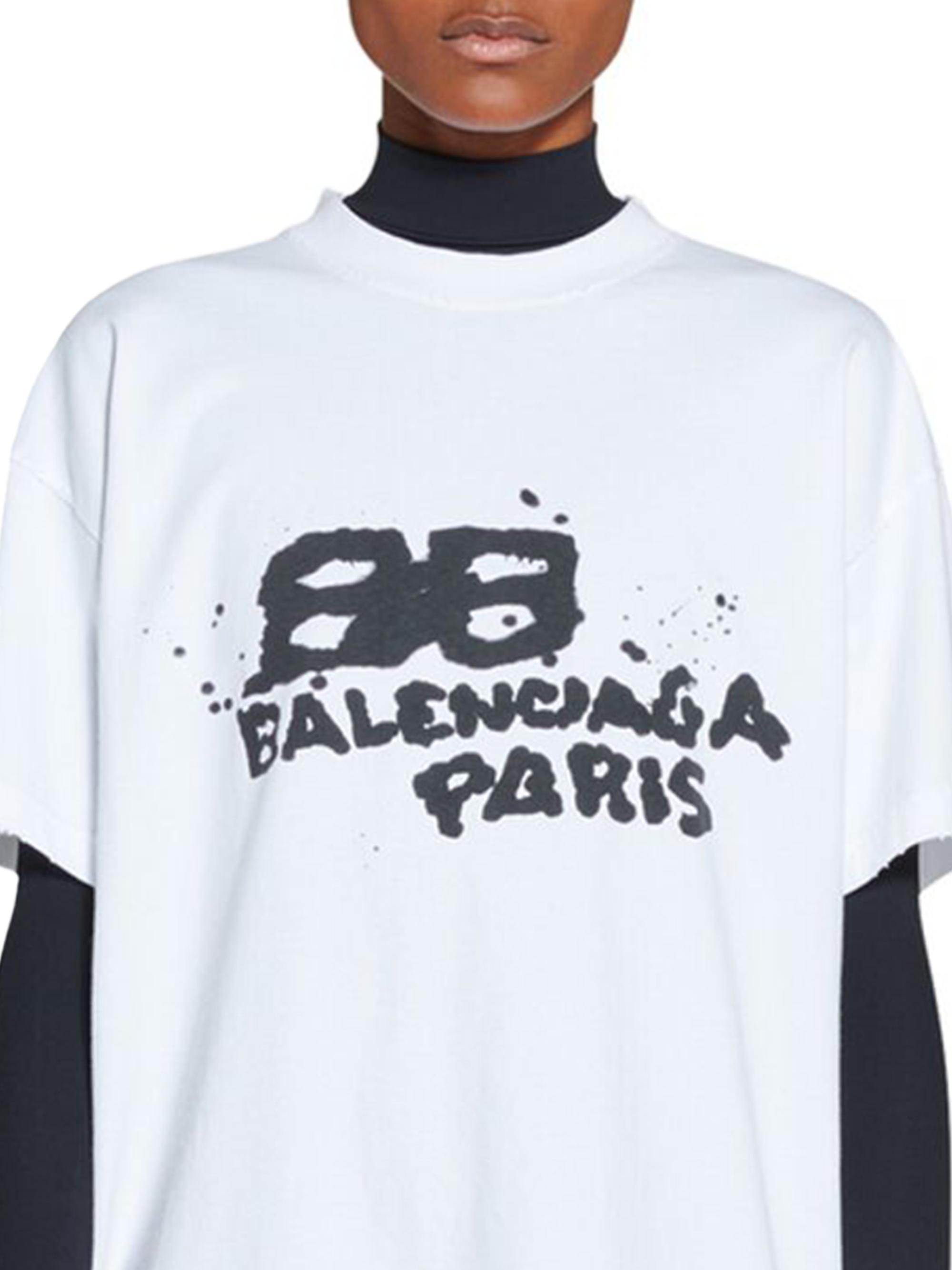 Balenciaga Hand Drawn BB Icon T-shirt Medium Fit | Saks Fifth Avenue