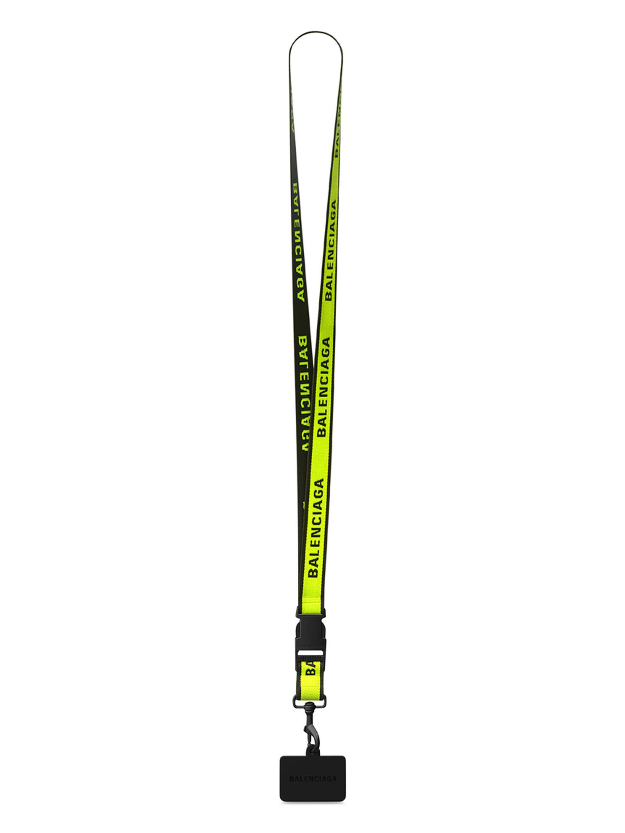 Balenciaga Men's Phone Holder - Fluorescent Yellow Black