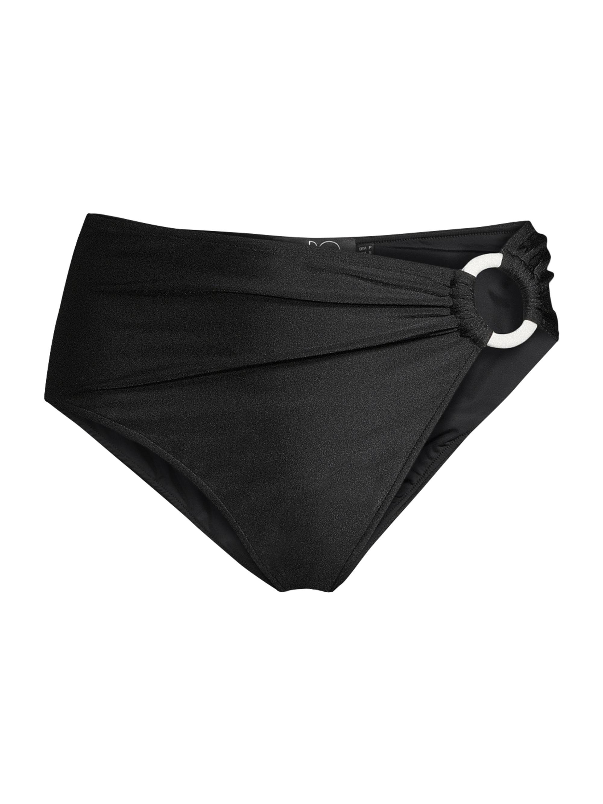 PatBO Women's High-Waisted O-Ring Bikini Bottom - Black