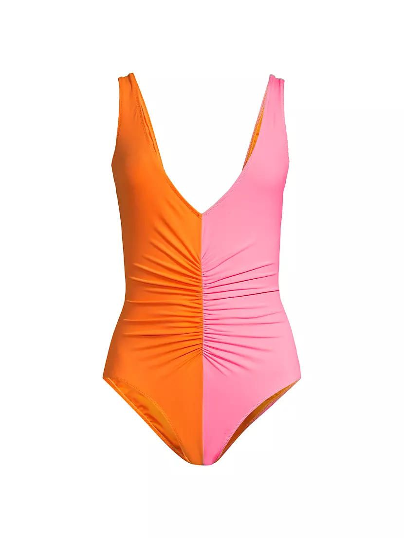 Shop Solid & Striped The Lucia Colorblock One-Piece Swimsuit