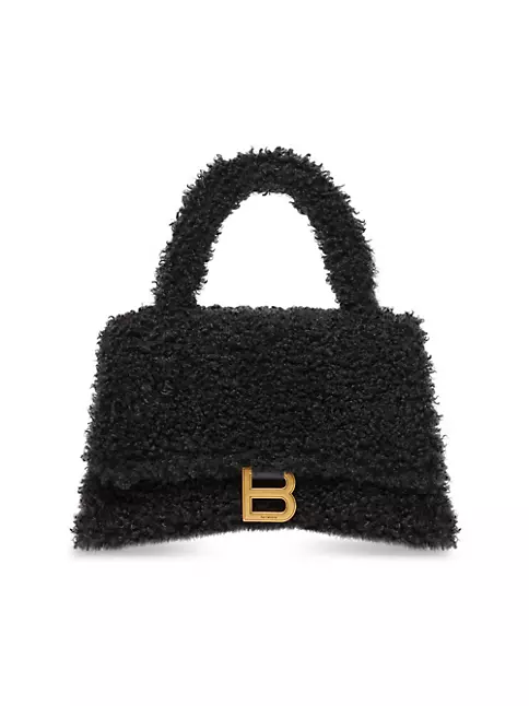 Shop Balenciaga Furry Hourglass Small Handbag With Strap | Saks Fifth ...