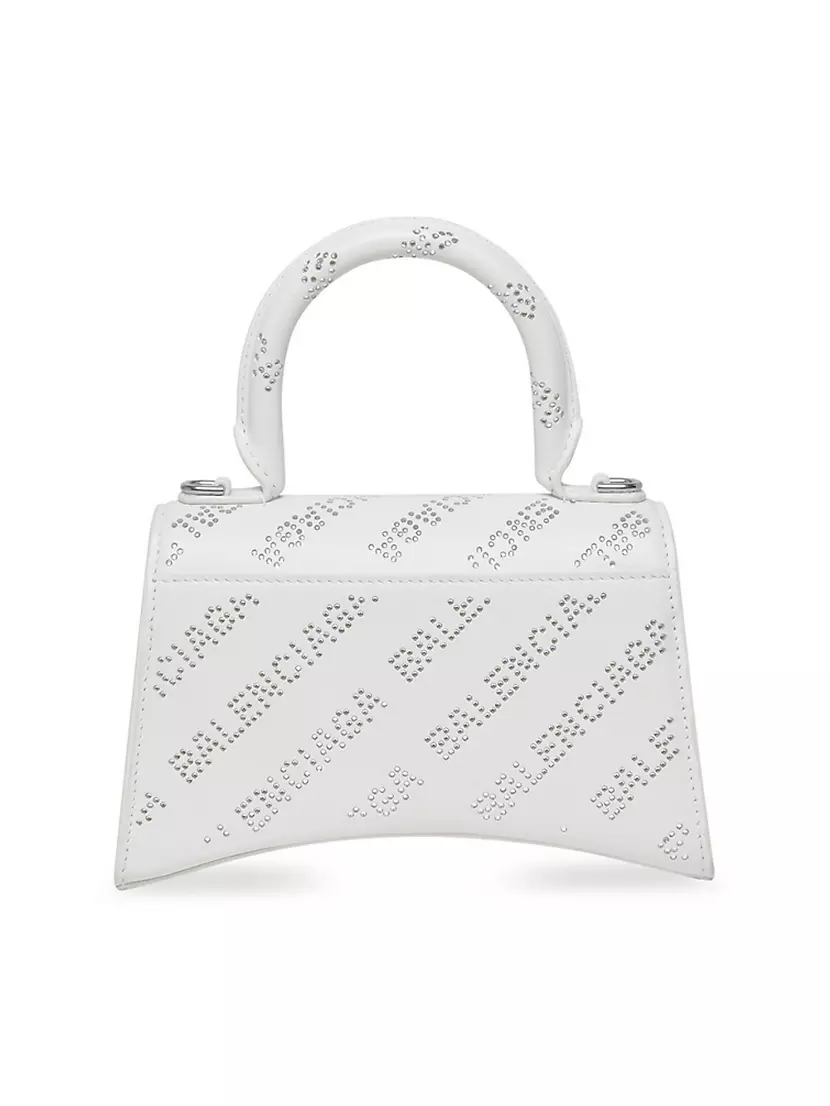 Balenciaga Hourglass Handbag XS Rhinestone Grey