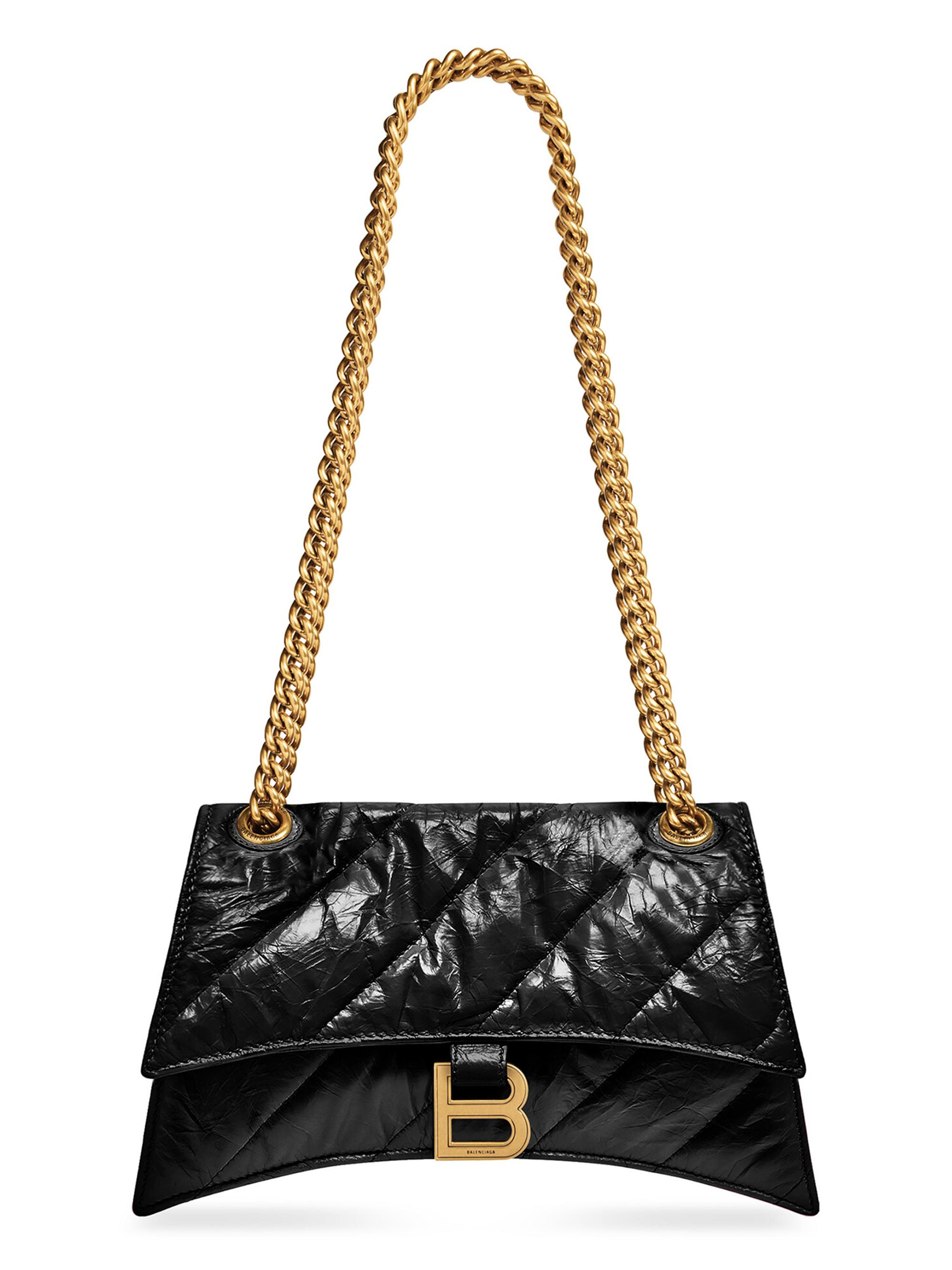 Balenciaga Women's Crush  Chain Bag Quilted - Black