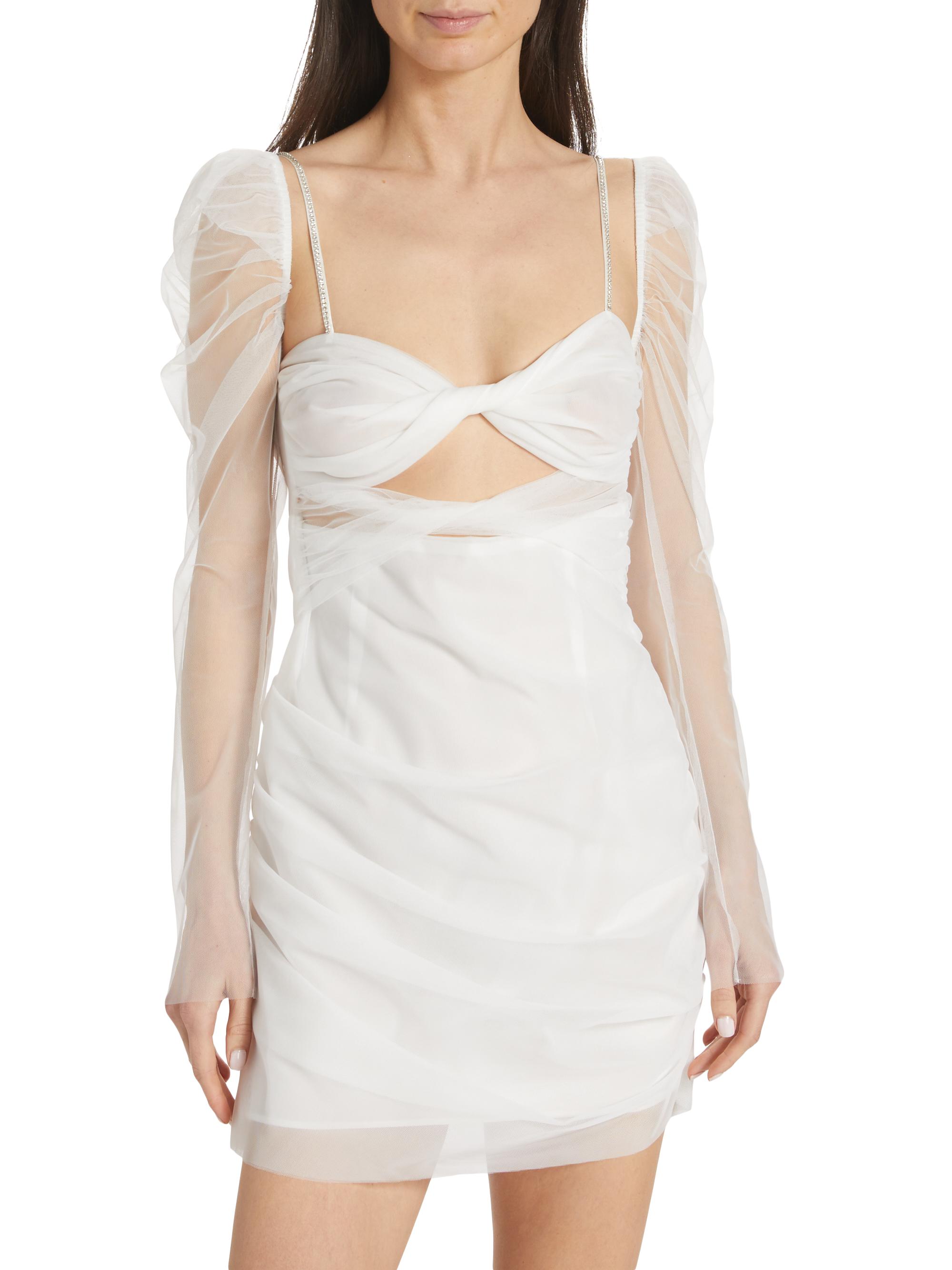 The Bar Jean Twisted Semi-Sheer Minidress