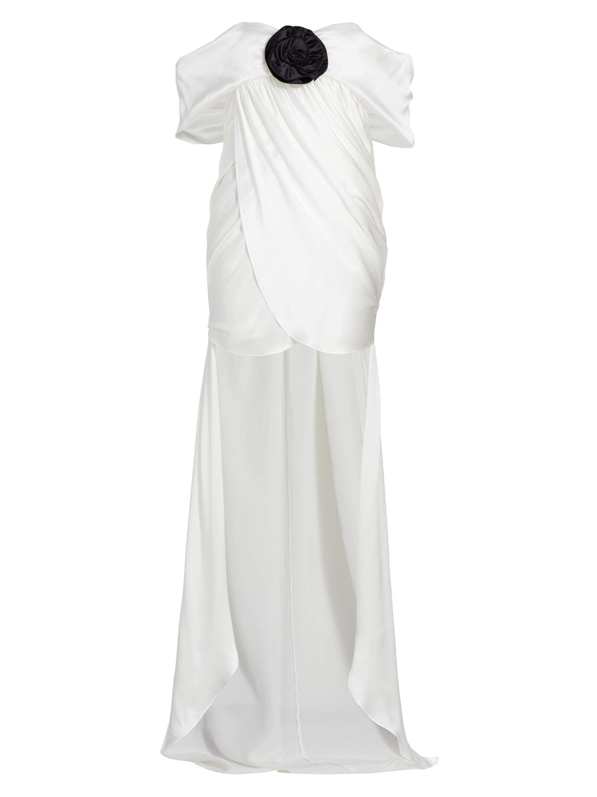 The Bar Women's Riley Silk Charmeuse Bridal Dress - Blanc