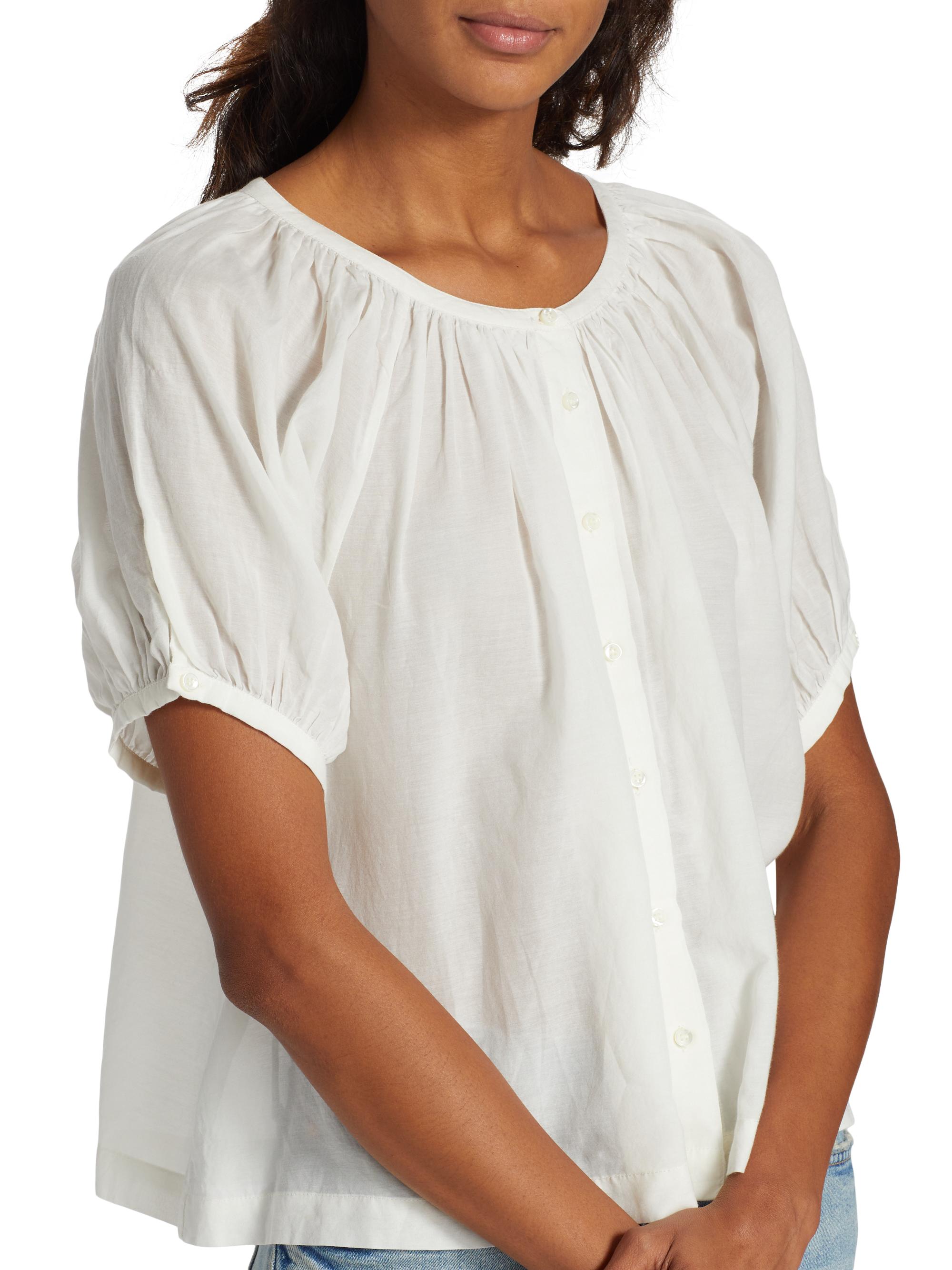 DÔEN June Puff-Sleeve Top | Saks Fifth Avenue