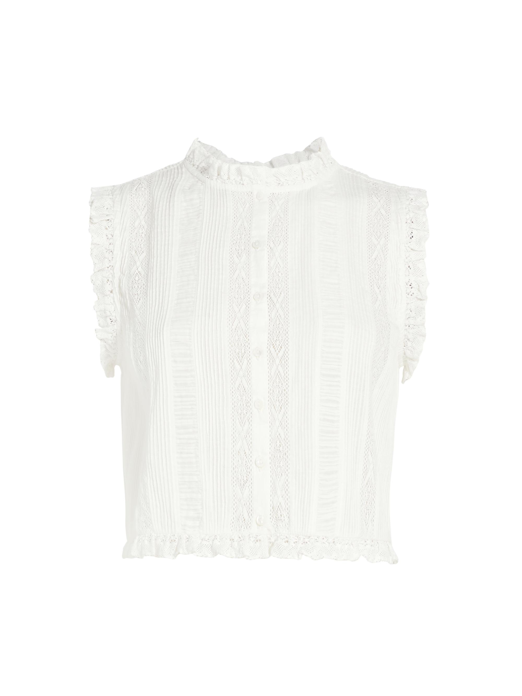 DÔEN Women's Hallie Lace Crop Top - Salt