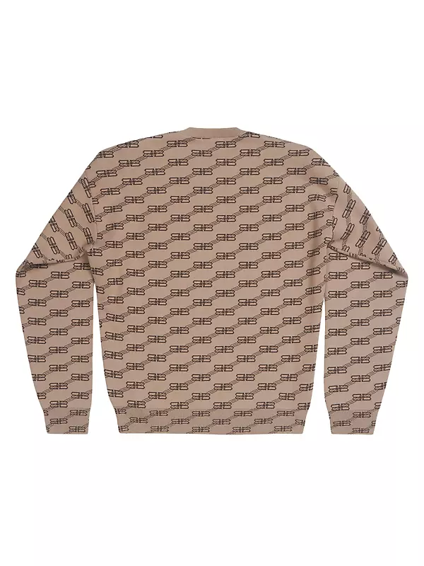 The New Men's Fall/Winter 2023 Is Full Of Big Logo Monogram Jacquard  Knitted Crewneck High Street Sweaters On The Front And Back