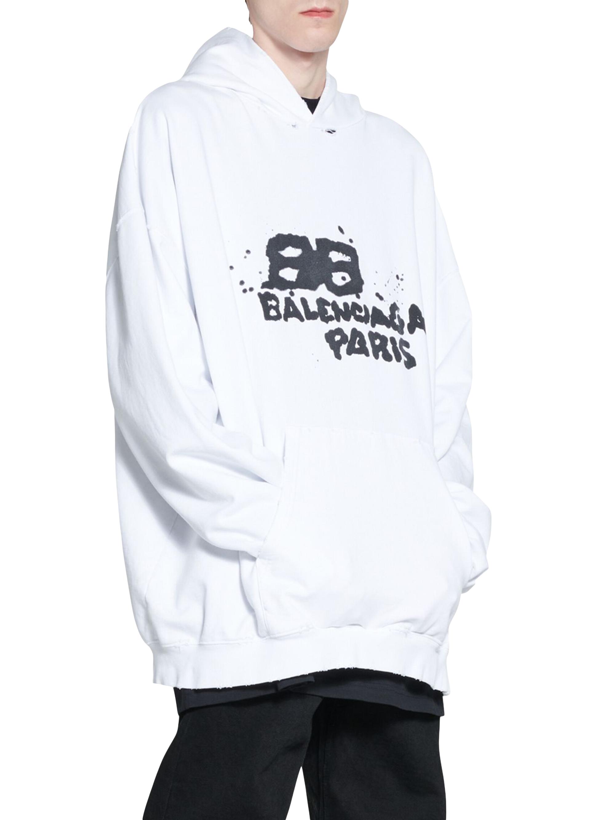 Balenciaga Hand Drawn BB Icon Hoodie Large Fit | Saks Fifth Avenue
