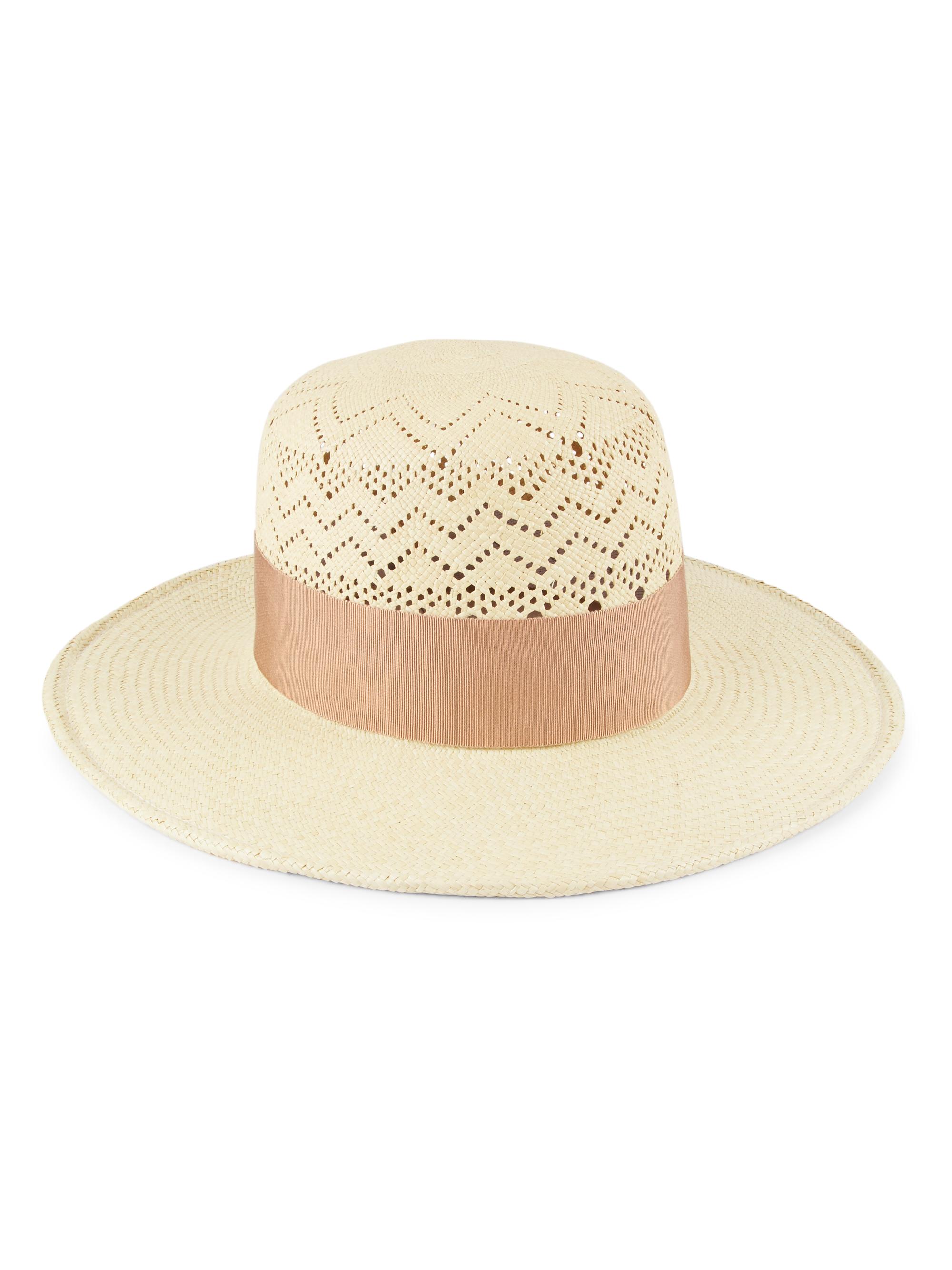 Gigi Burris Women's Gabrielle Crochet Straw Panama Hat - Natural Sand