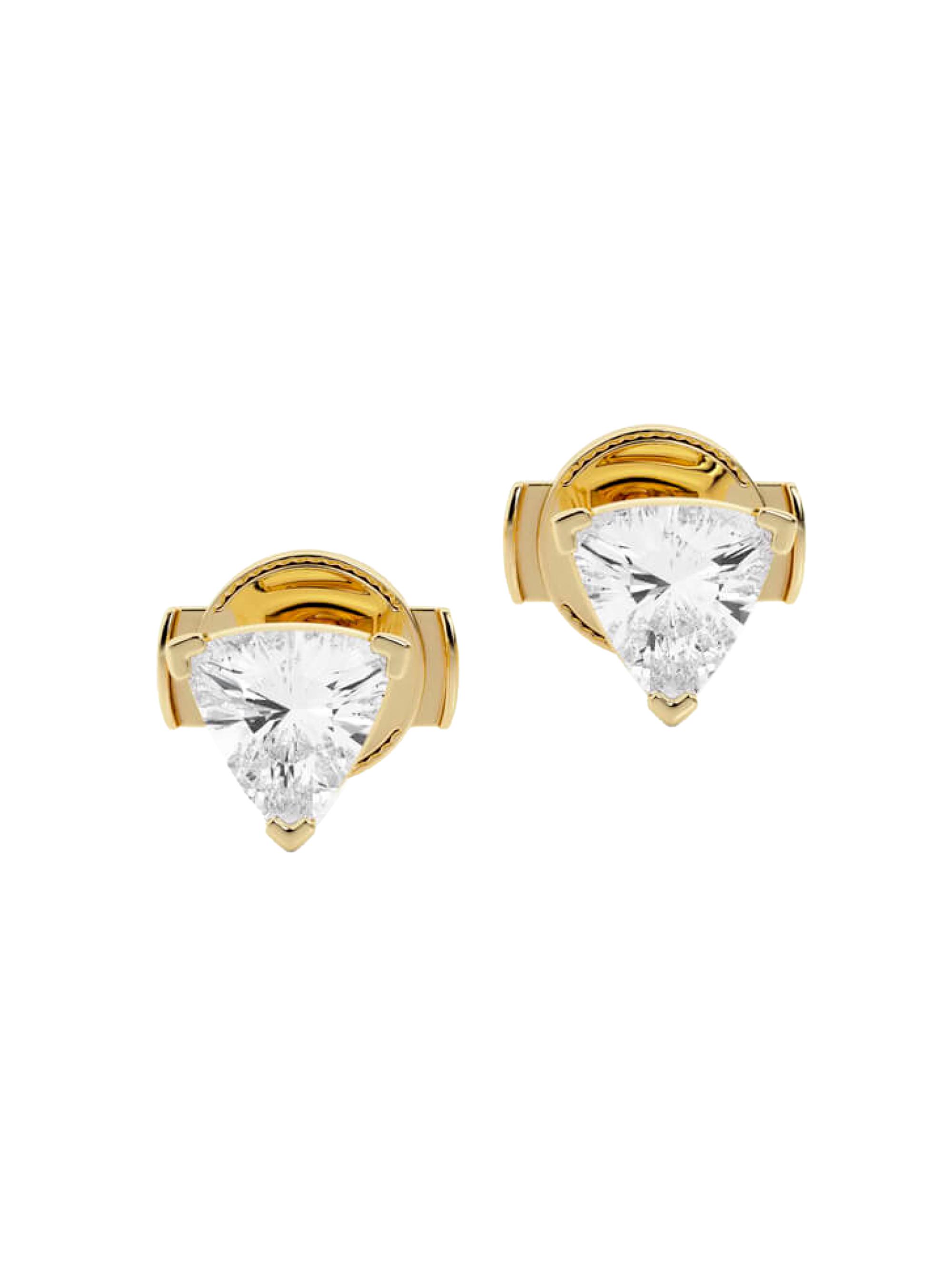 näas Women's Ethereal 14K Yellow Gold & 1 TCW Trillion-Cut Lab-Grown Diamond Stud Earrings