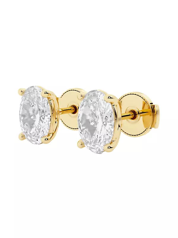 Ethereal 14K Yellow Gold & 2 TCW Oval Lab-Grown Diamond Stud Earrings