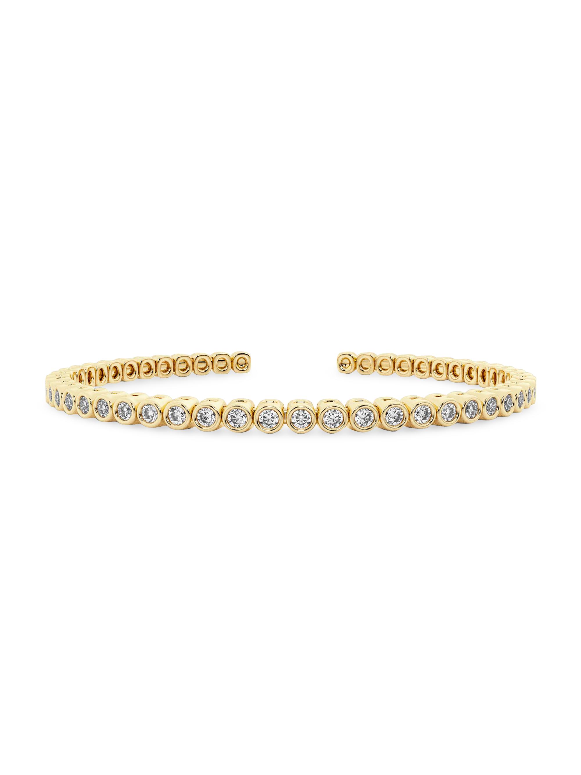 näas Women's Flowing Bold 14K Yellow Gold & 1.75 TCW Lab-Grown Diamond Cuff