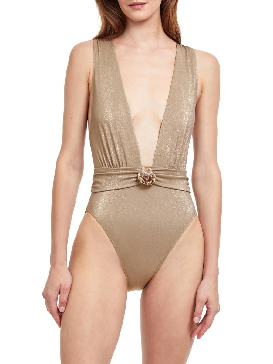 【送料&関税込】Rick Owens Deep V-neck One-piece Swimsuit Halter swimsuit in black - Rick Owens | Mytheresa