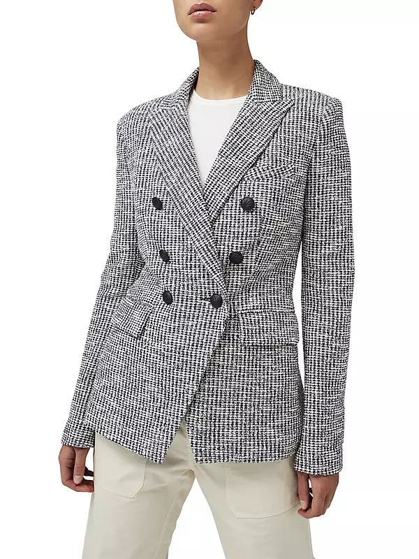 Cotton And Viscose Tweed Shirt Jacket With Vlogo Signature Patch