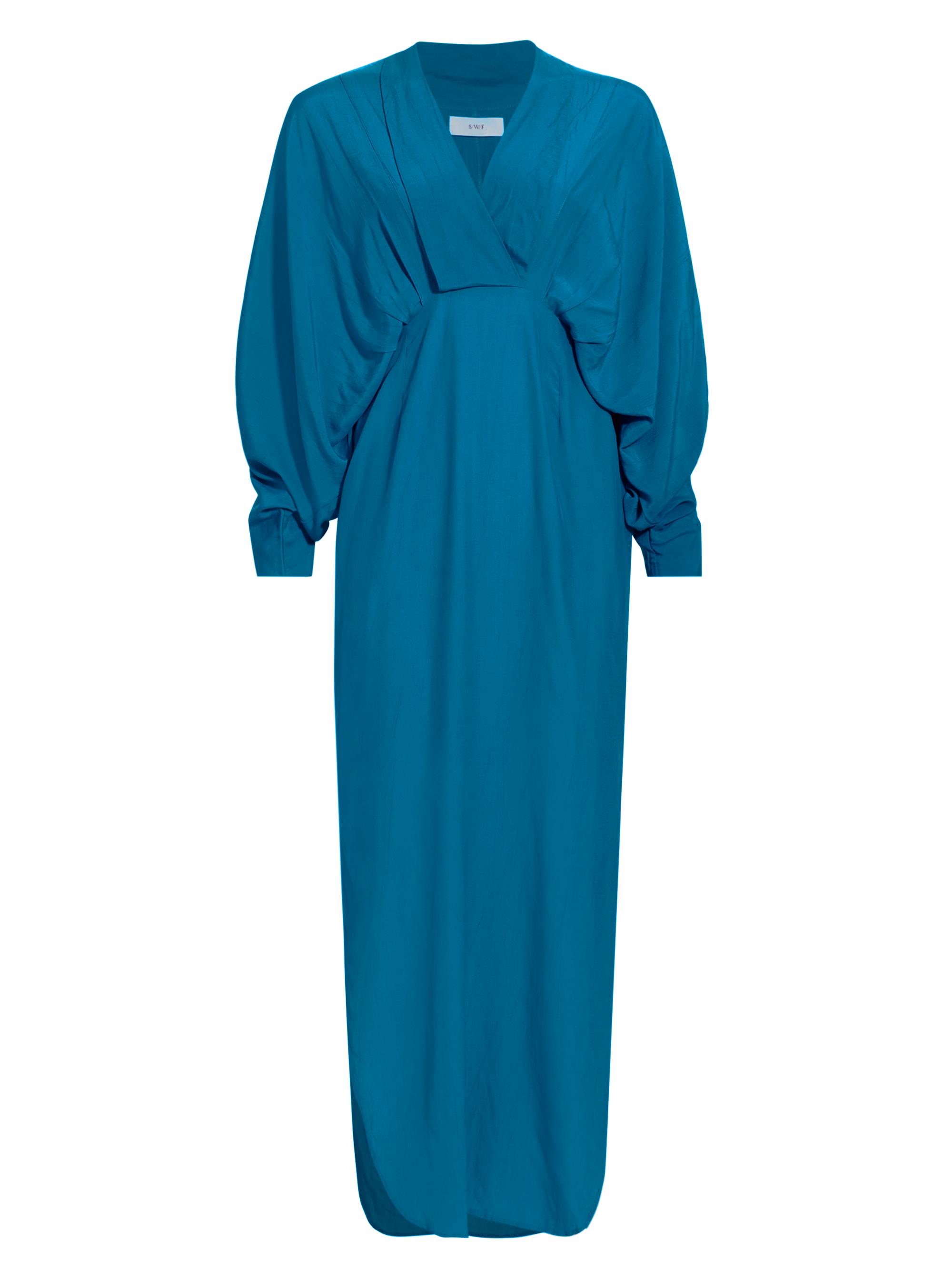 SWF Women's Artista Plunge Wrap Maxi Dress - Blue Ii