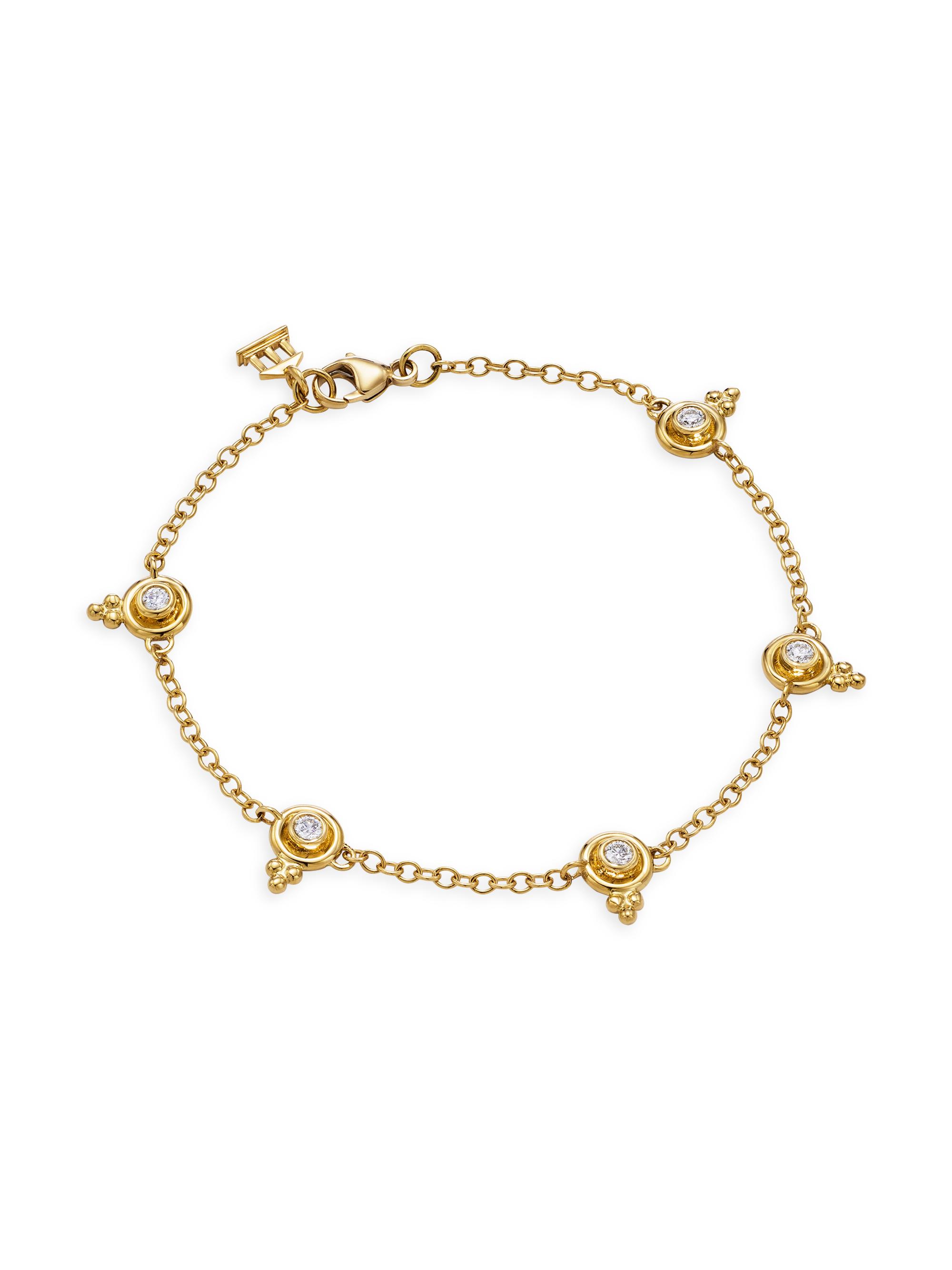Temple St. Clair Women's Florence86 CL White Temple18K Yellow Gold & 0.25 TCW Diamond Bracelet - Gold