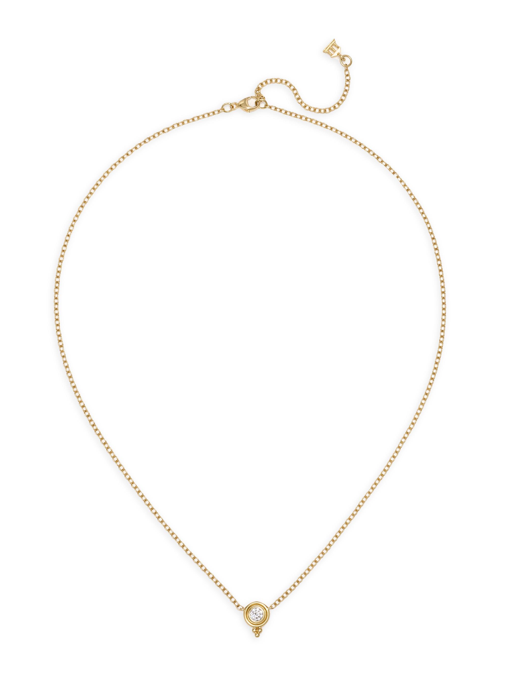 Temple St. Clair Women's Florence86 CL White Temple 18K Yellow Gold & 0.25 TCW Diamond Pendant Necklace - Gold