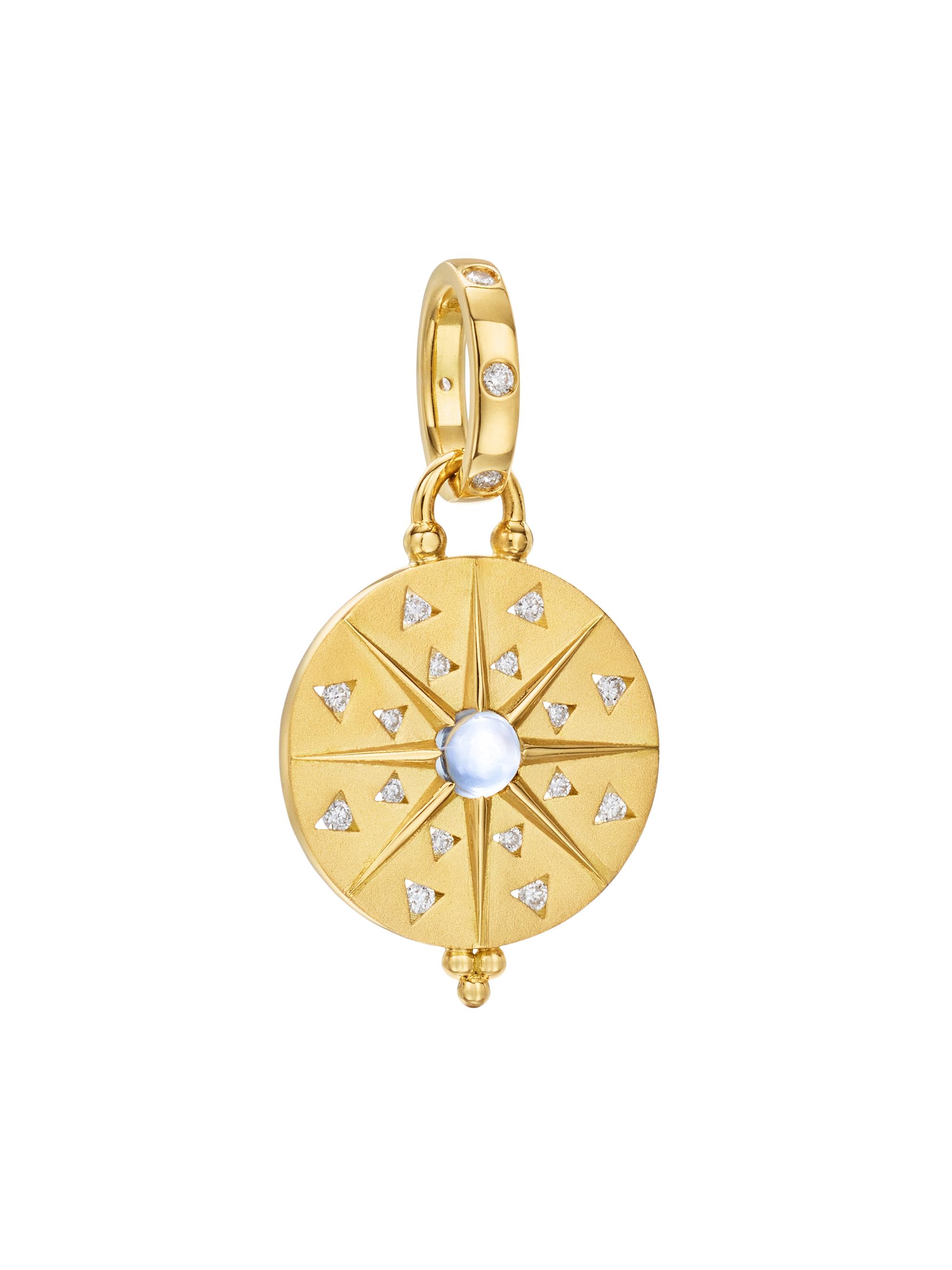 Temple St. Clair Women's Celestial Sole Mandala  18K Yellow Gold, Blue Moonstone & 0.17 TCW Diamond Pendant - Gold